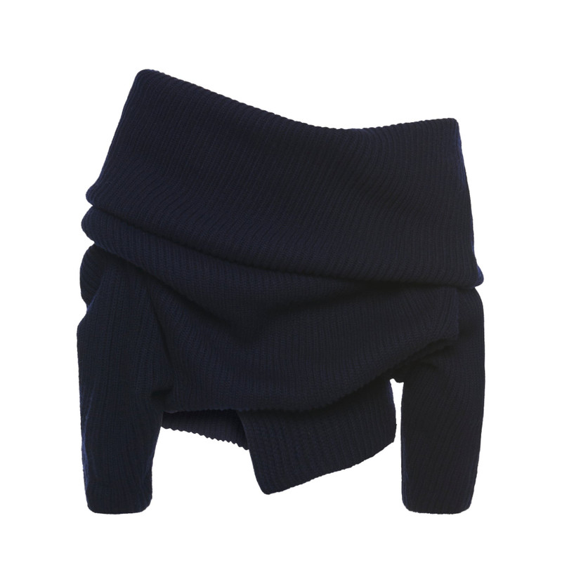 OFF SHOULDER RIBBED SWEATER NAVY 9