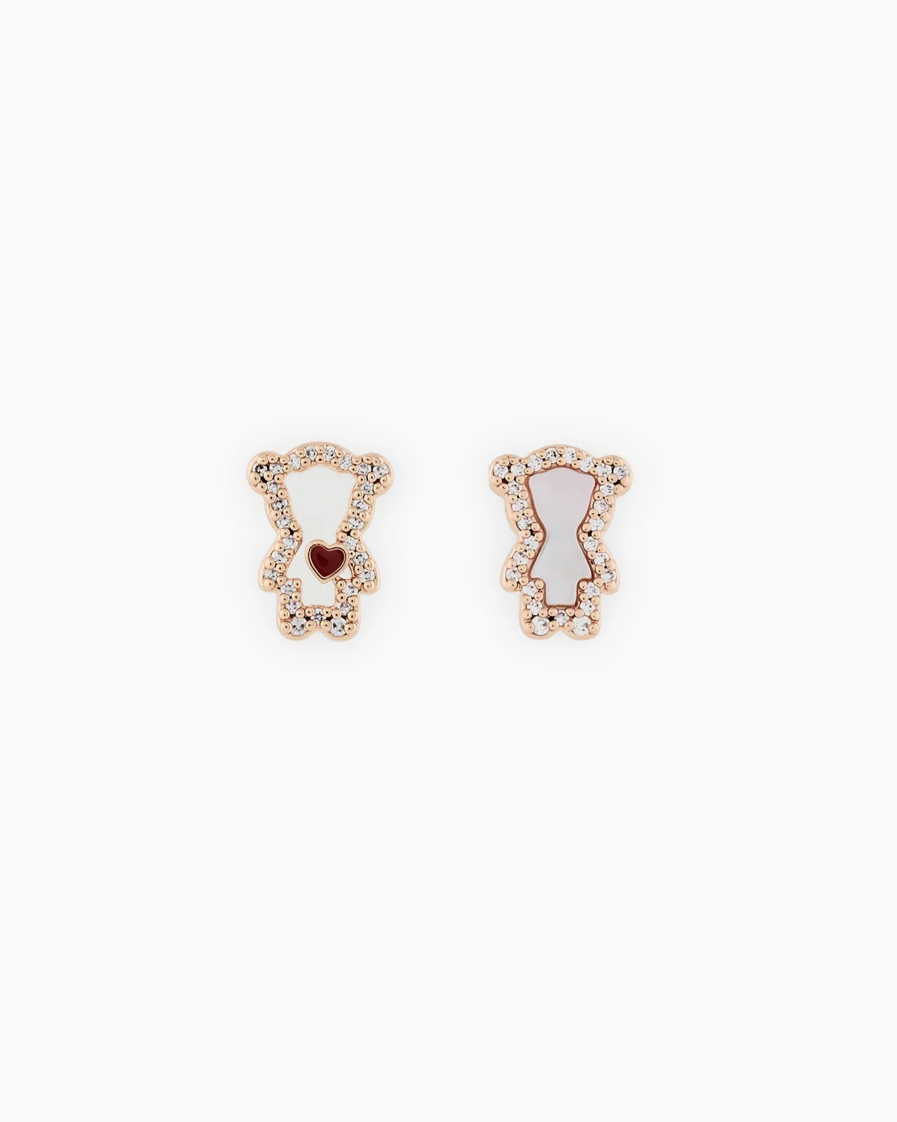 ROSE GOLD-TONE BRASS STUD EARRINGS - 1