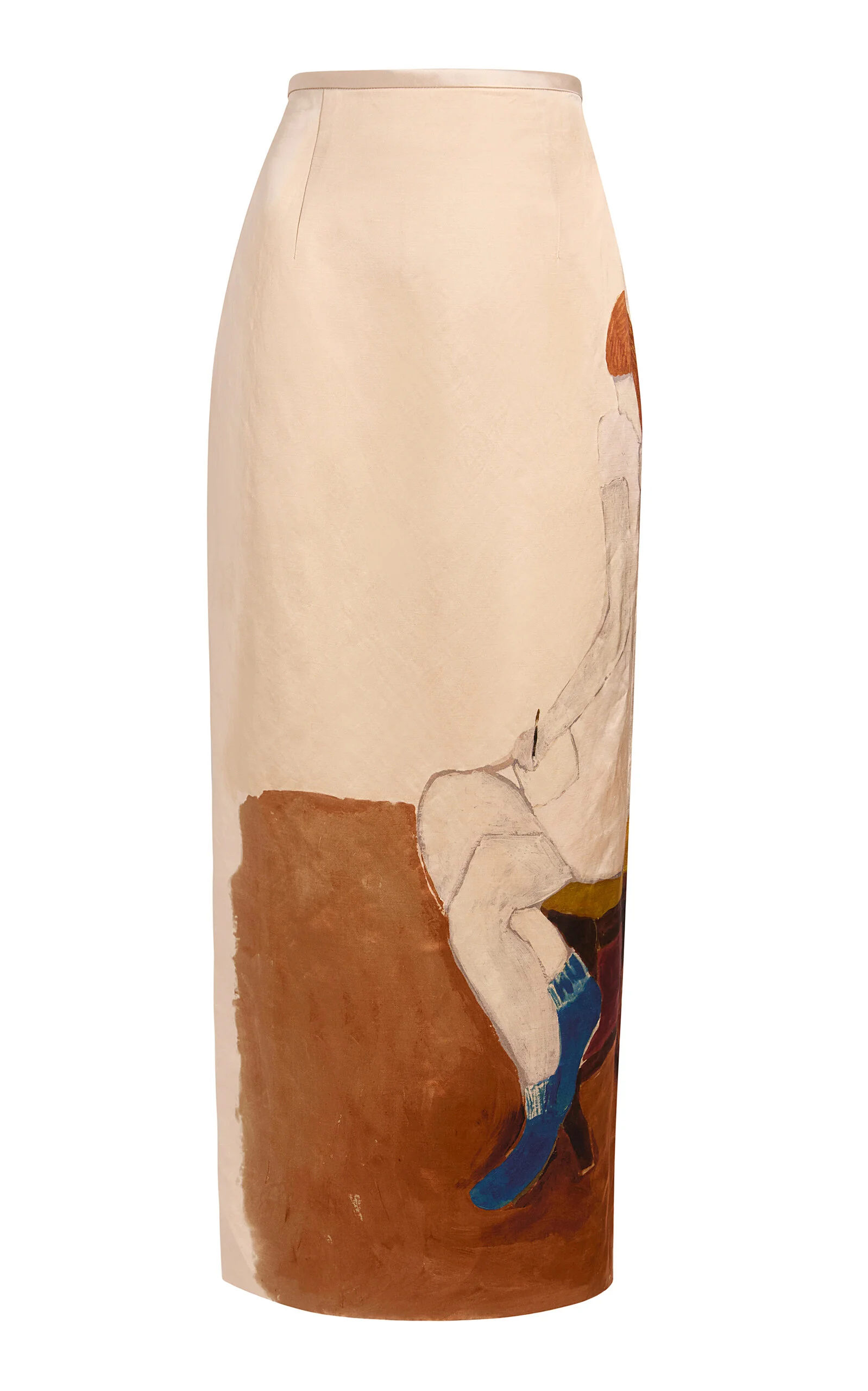 Winton Crushed Satin Midi Skirt gold - 1