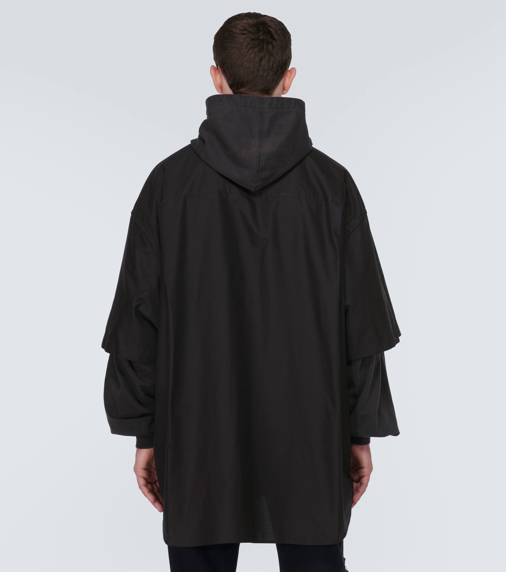 Patched cotton poplin and fleece jacket - 4