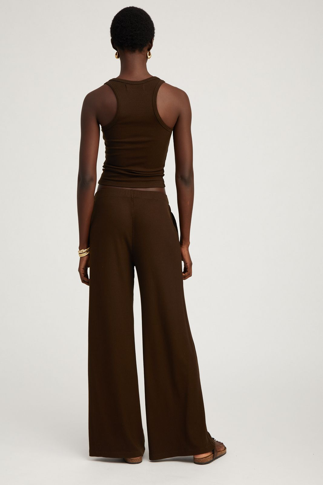 AMERICANO RIB WIDE LEG PANTS - 5