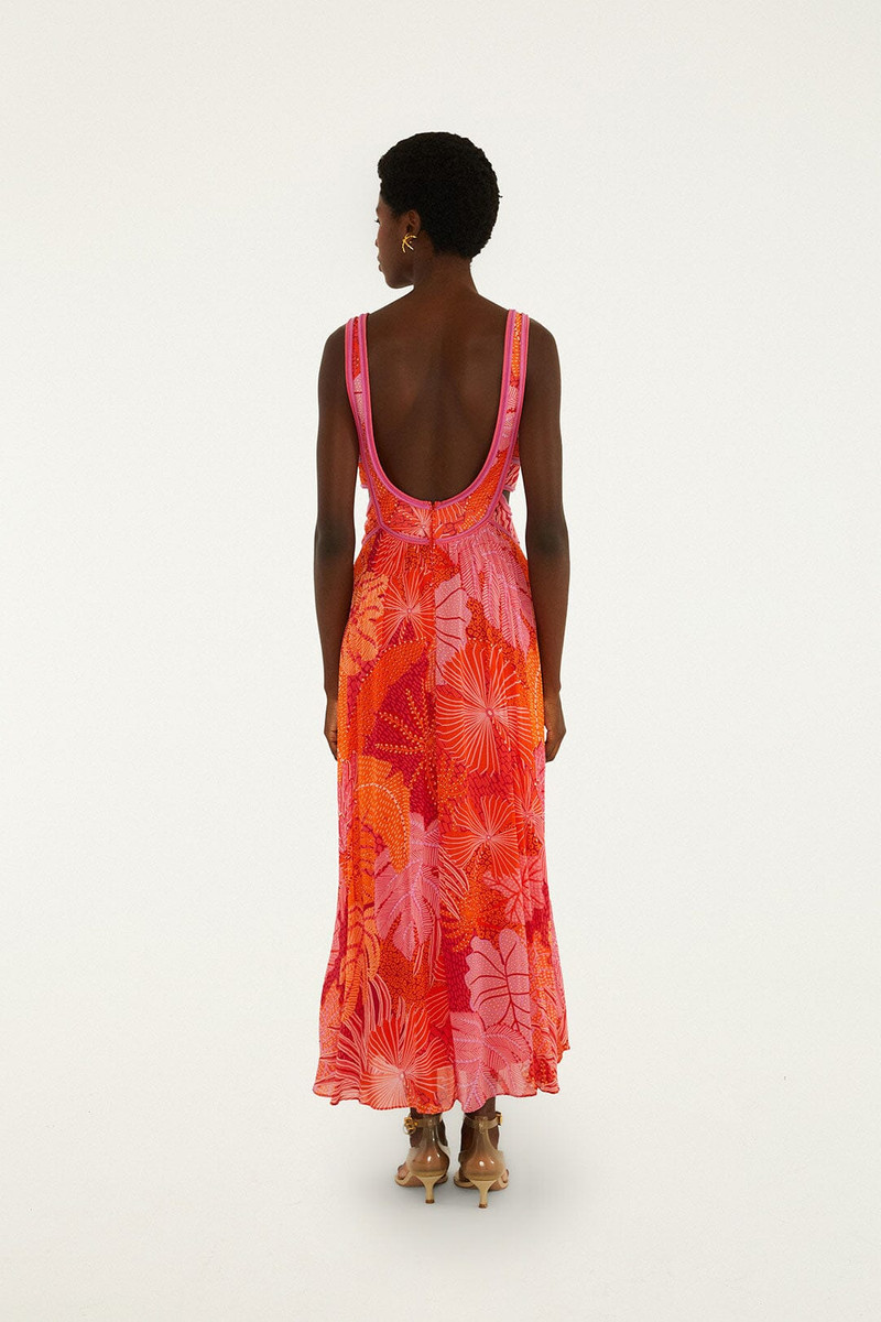 Multicolor Delicate Forest Cut-Out Maxi Dress 3