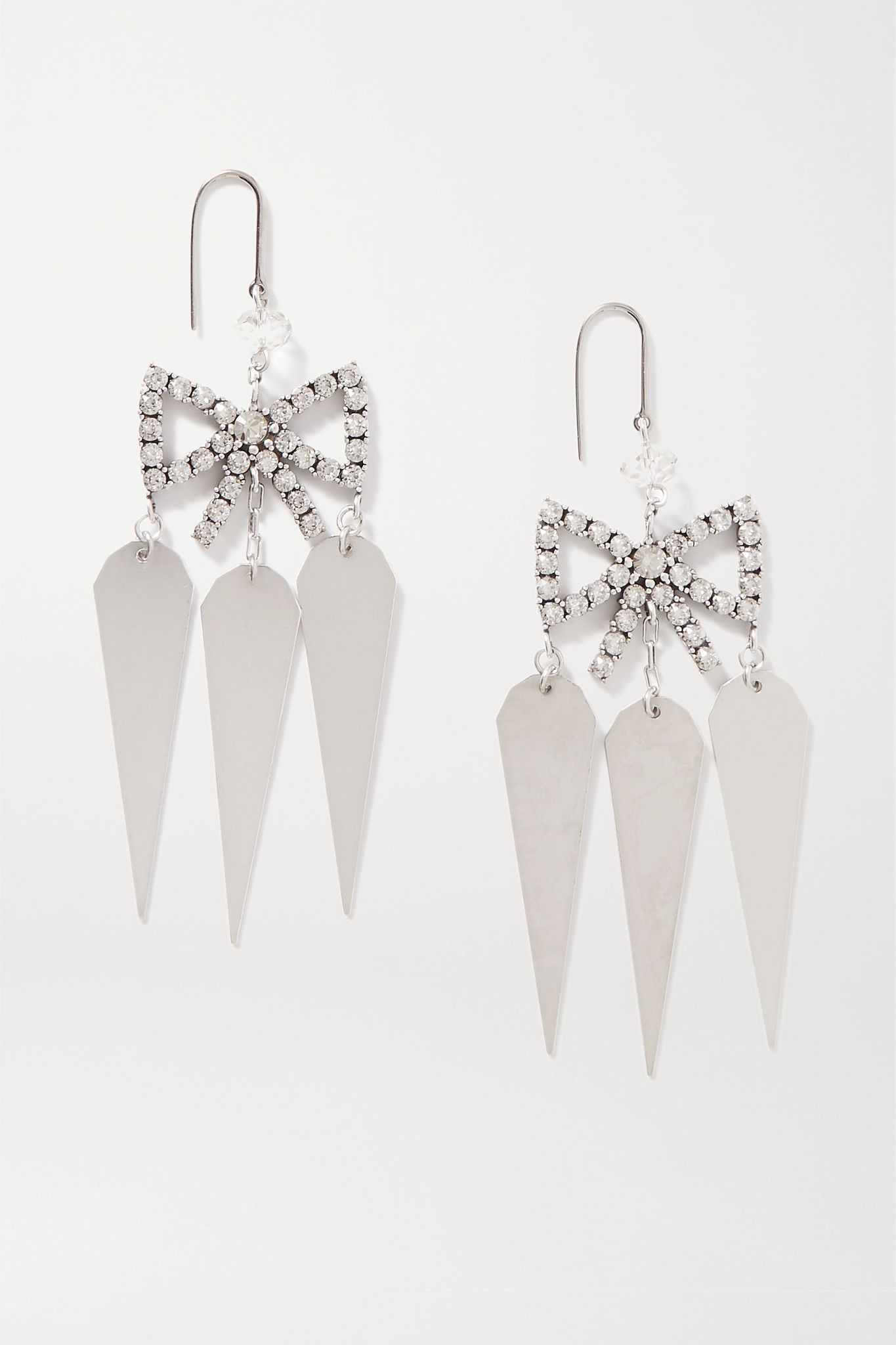 Silver-tone crystal earrings - 1