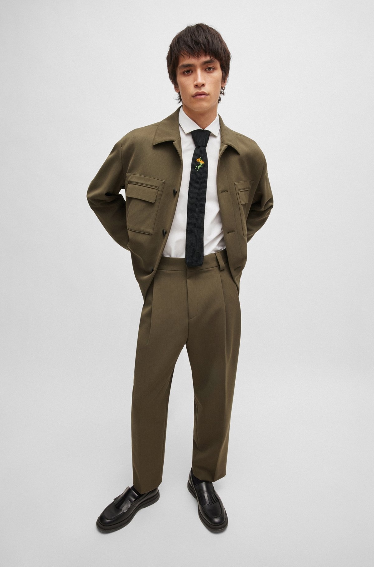 TAILORED TROUSERS IN A STRETCH-WOOL BLEND - 3