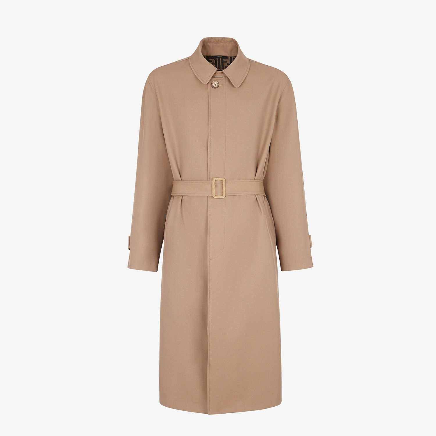 Beige wool trench coat - 1