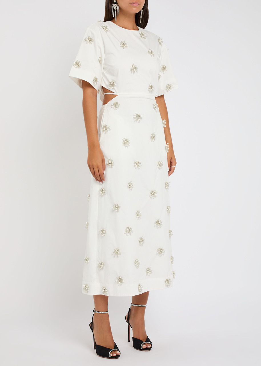 Simkhai Starla Embellished Cotton-blend Poplin Midi Dress - 2