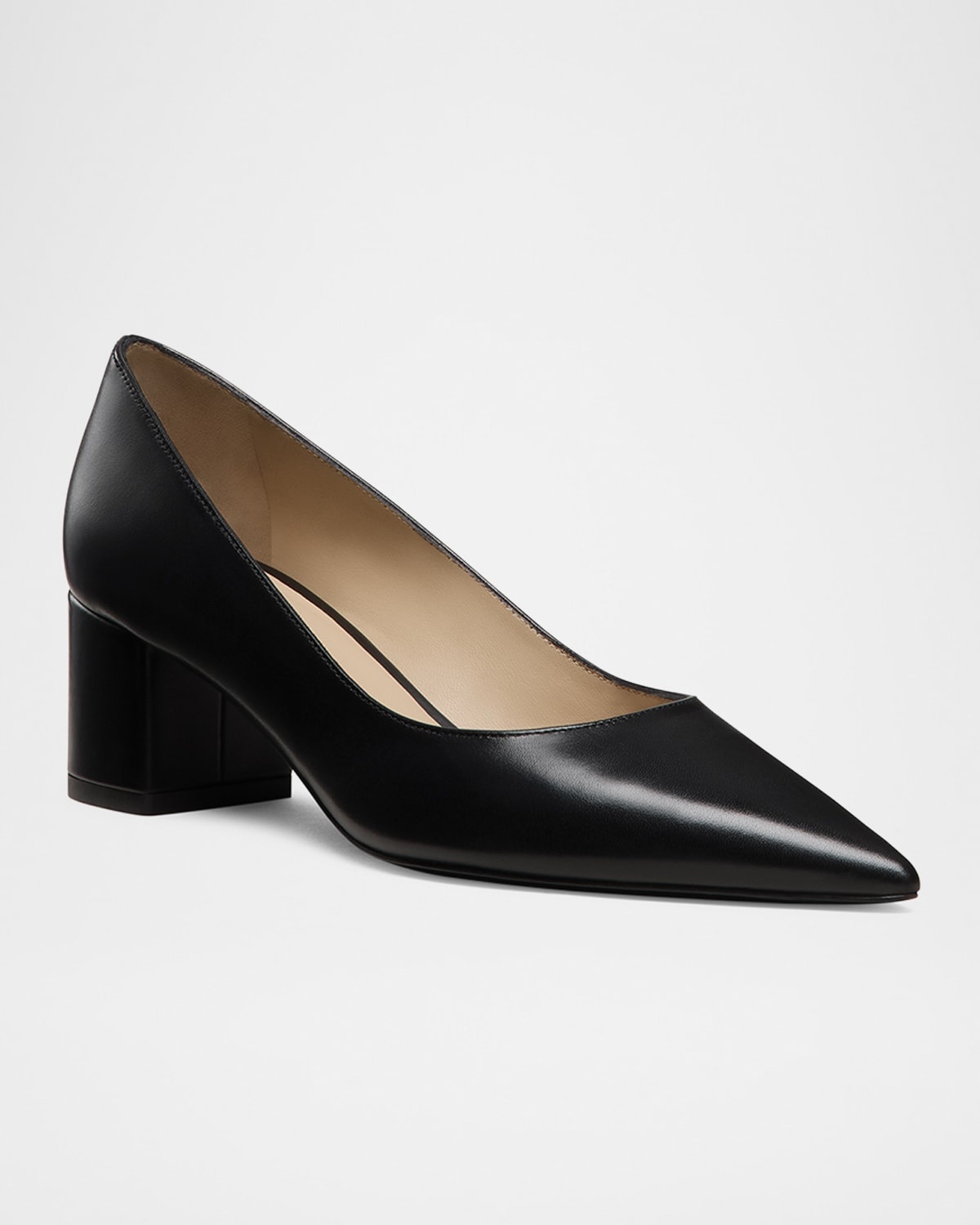 Stuart Leather Block-Heel Pumps - 2