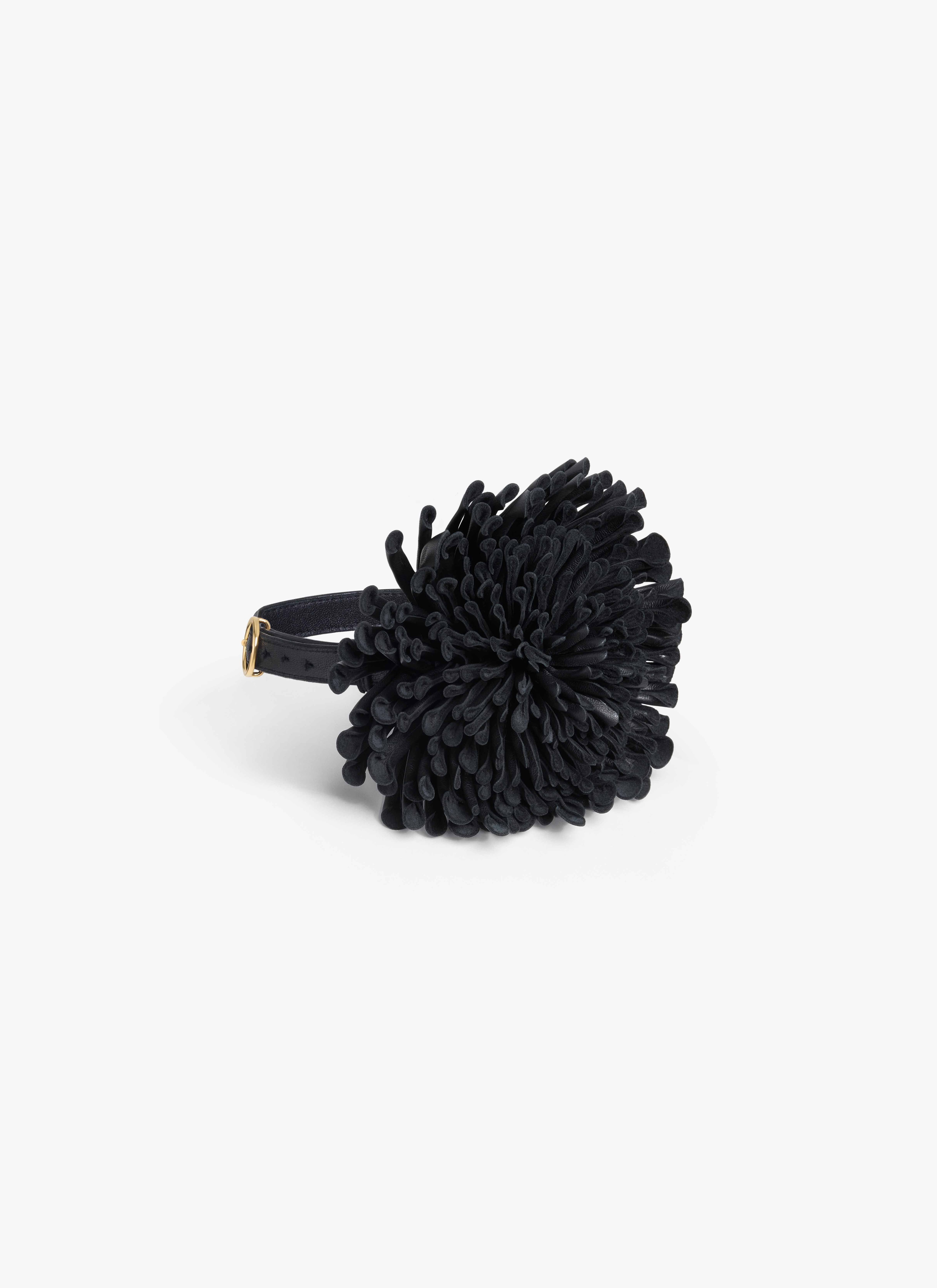 LEATHER FLOWER CHOCKER - 3