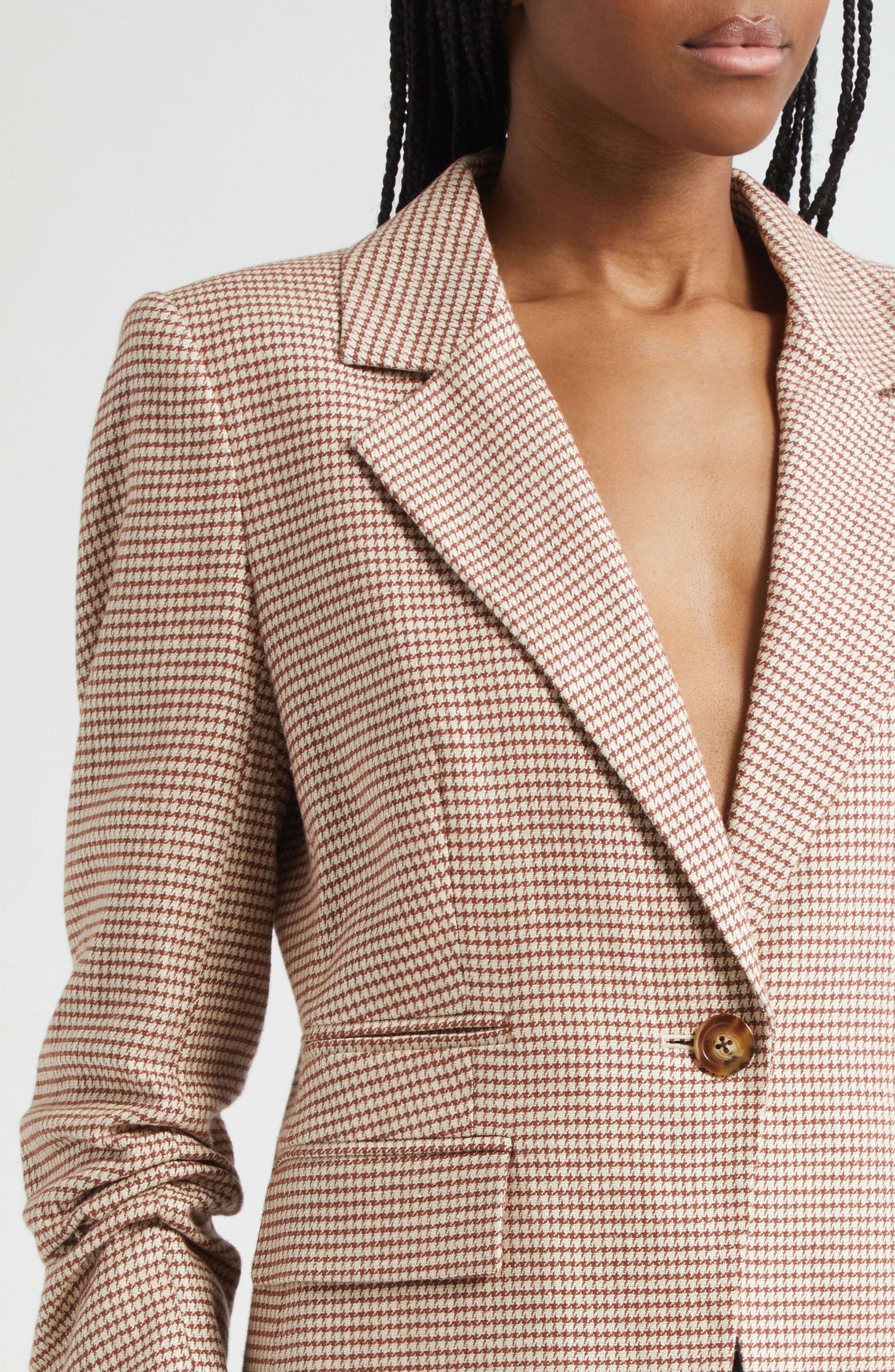 Veronica Beard Battista Houndstooth Check Dickey Jacket in Whisky Multi at Nordstrom - 6
