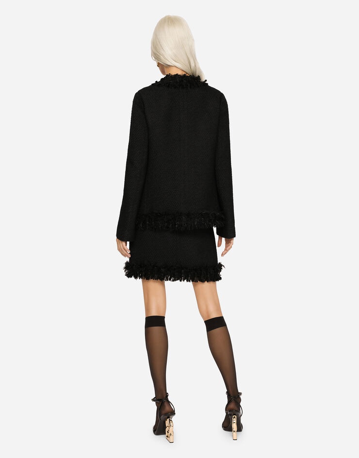 Single-breasted bouclé jacket - 3