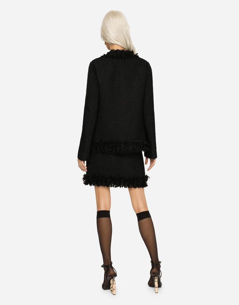 Single-breasted bouclé jacket 3