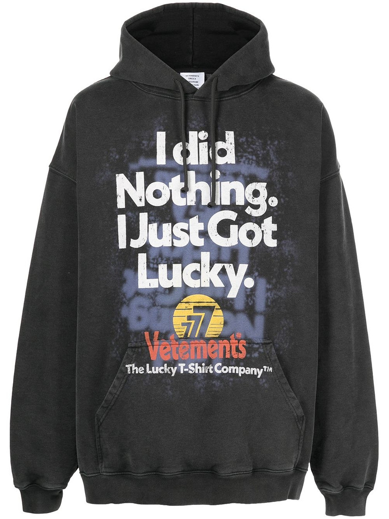 slogan-print hoodie 1