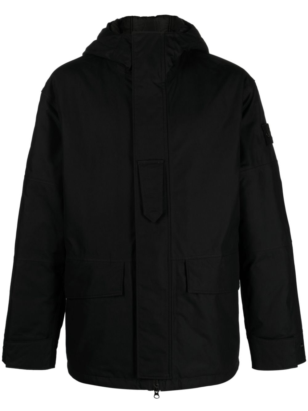 Stone Island garment-dyed cotton hooded jacket | REVERSIBLE