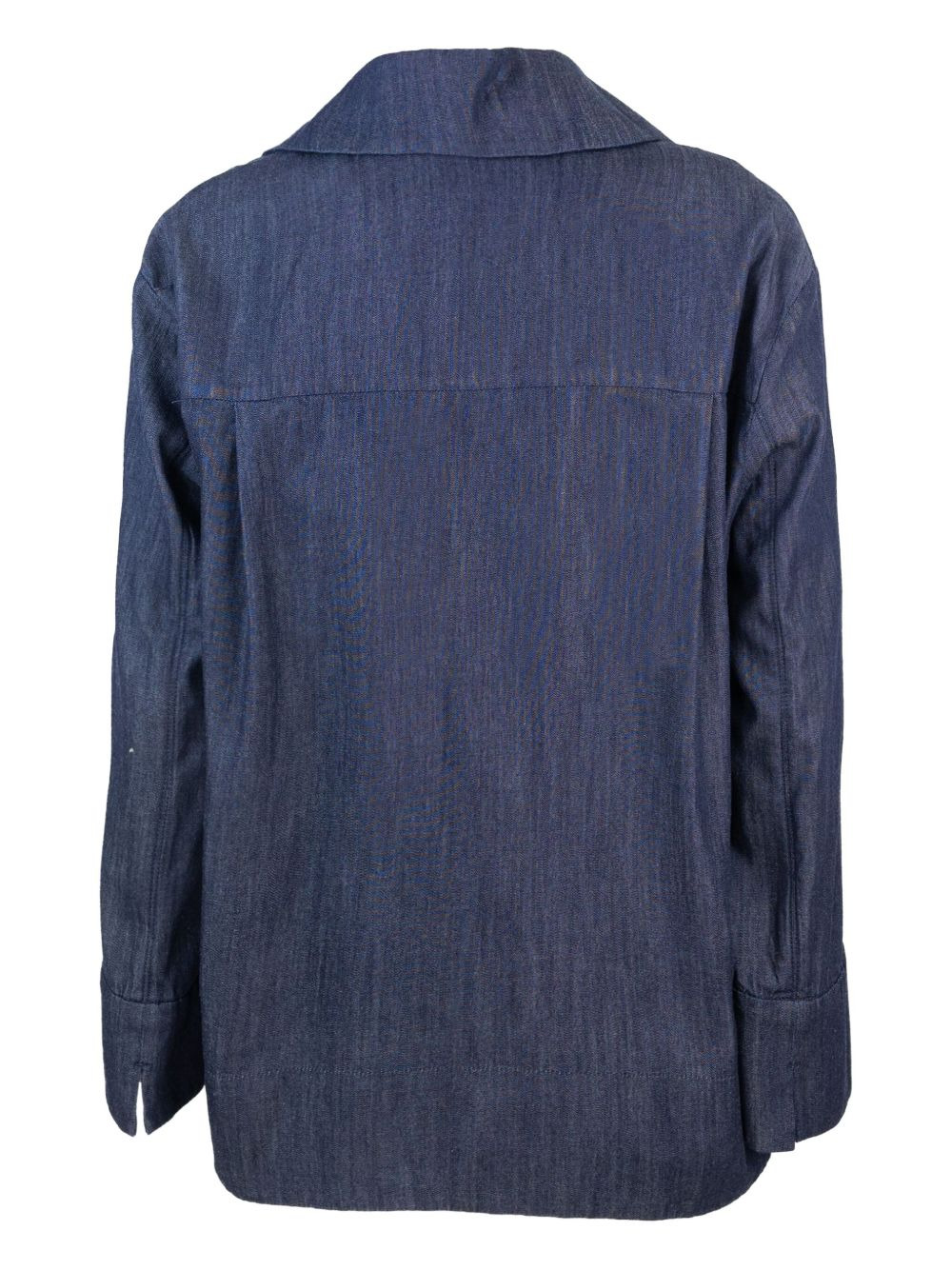 denim collared top - 2