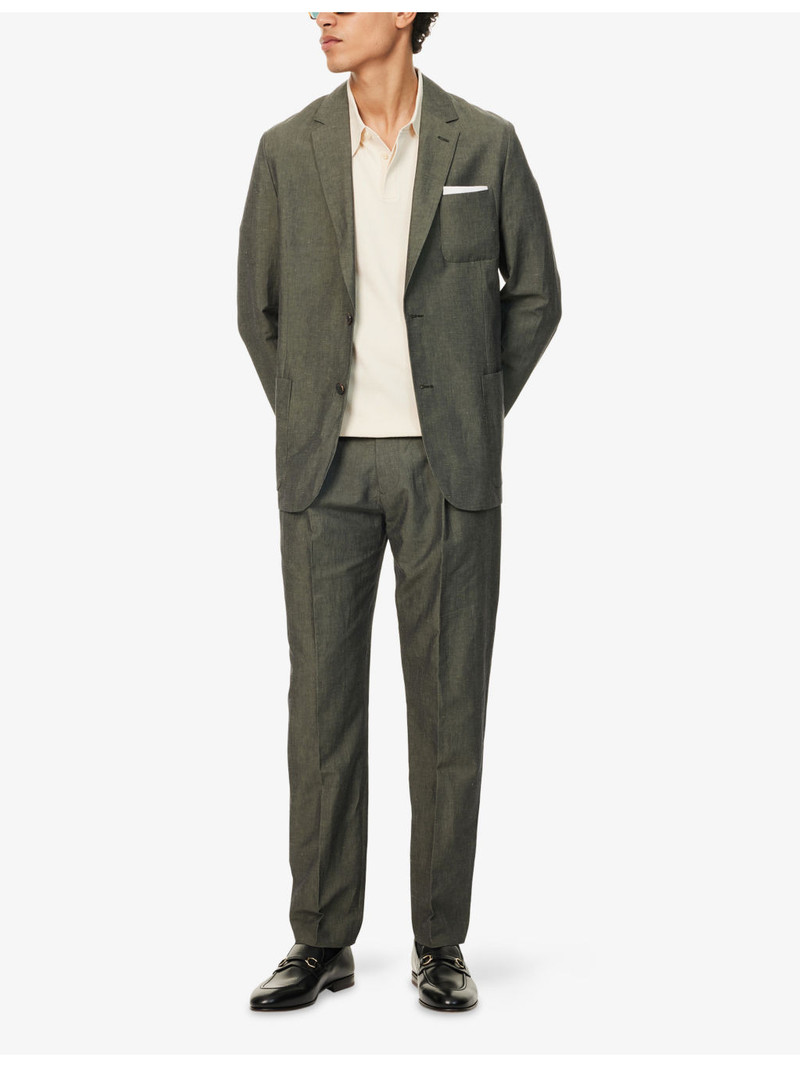 Paul Smith Tapered-Leg Slim-Fit Cotton and Linen Trousers outlook