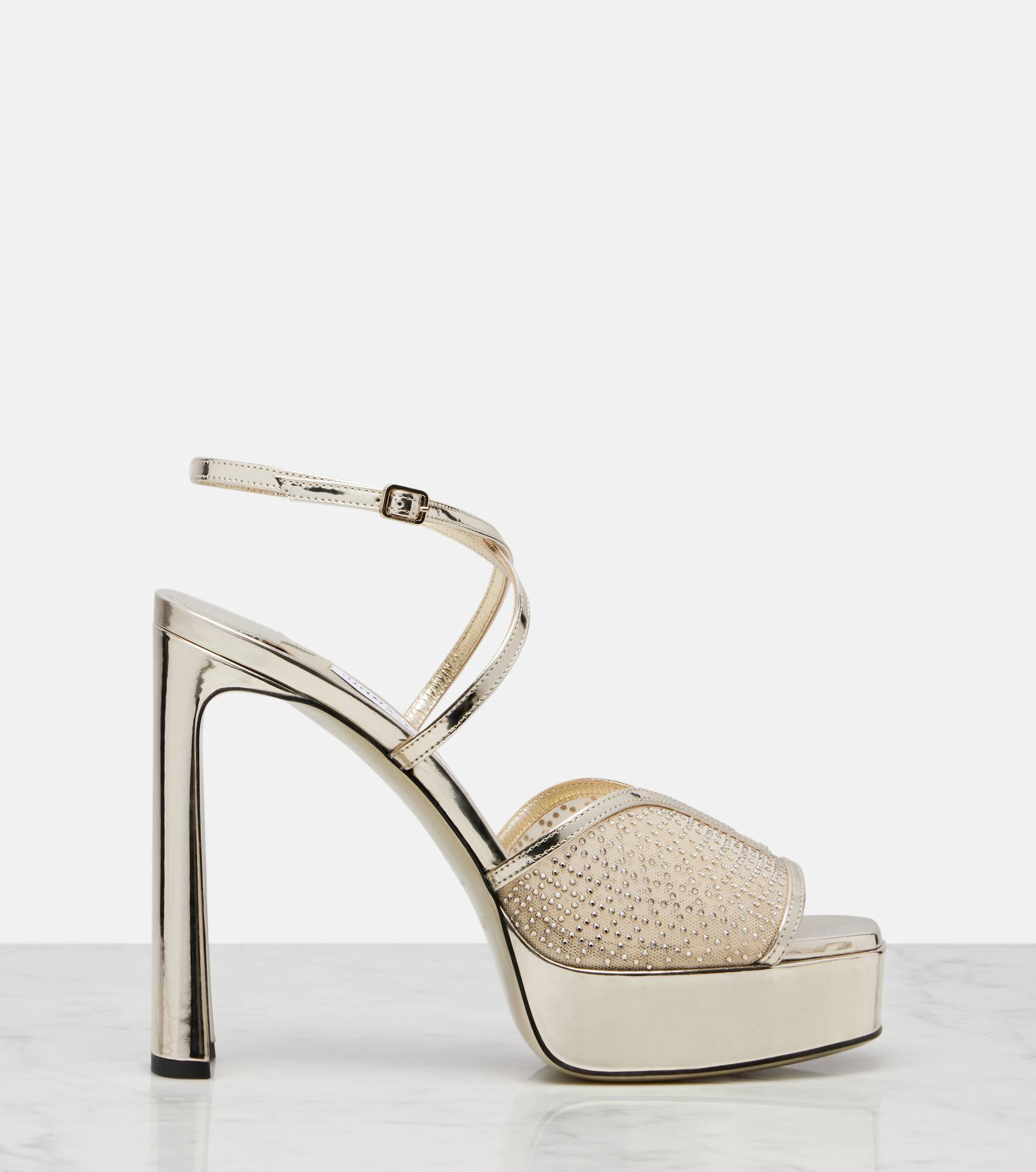 Karli 125 mesh and leather platform sandals - 4
