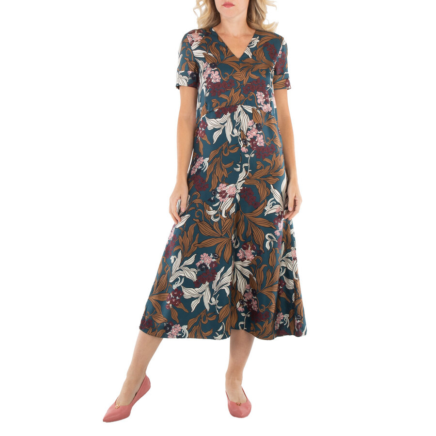 Max Mara Ladies China Blue Paola Printed Silk Dress - 3