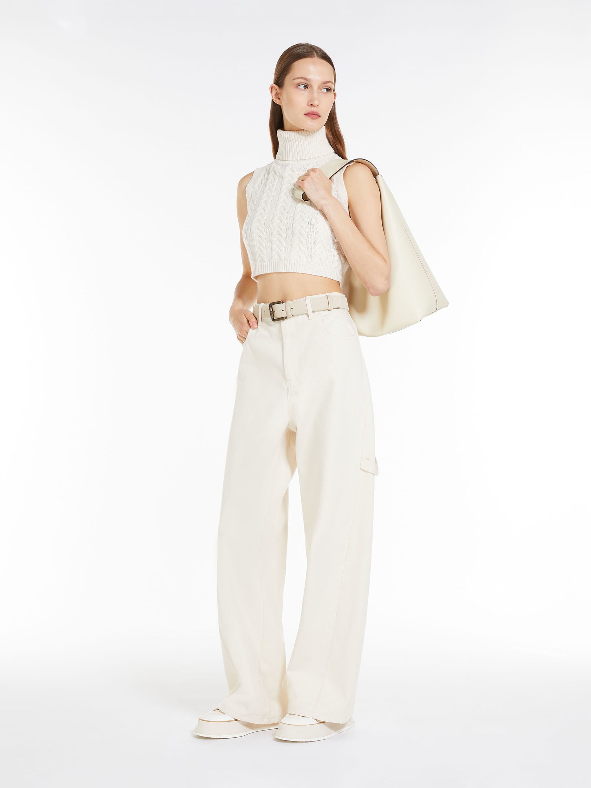Max Mara SEGNALE Wide denim trousers | REVERSIBLE