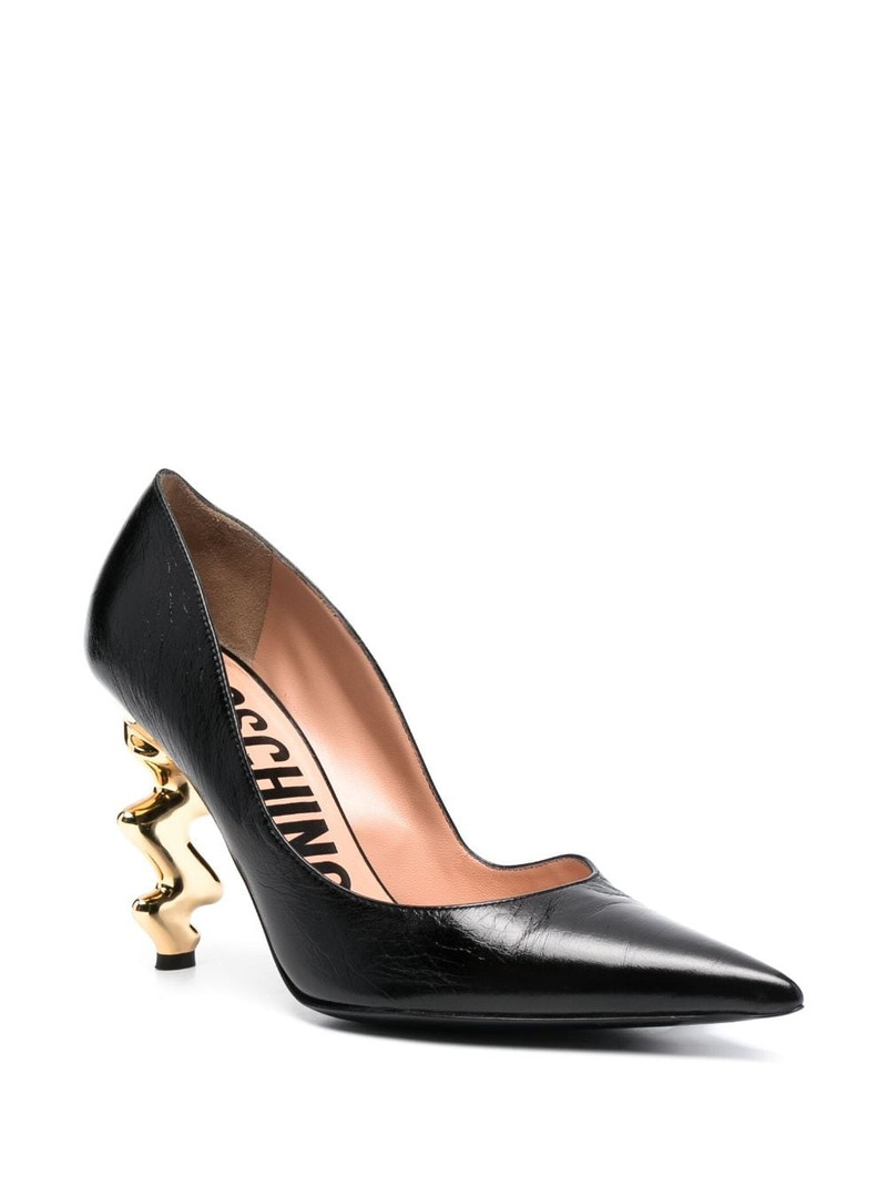 Moschino 105mm sculpted-heel leather pumps outlook