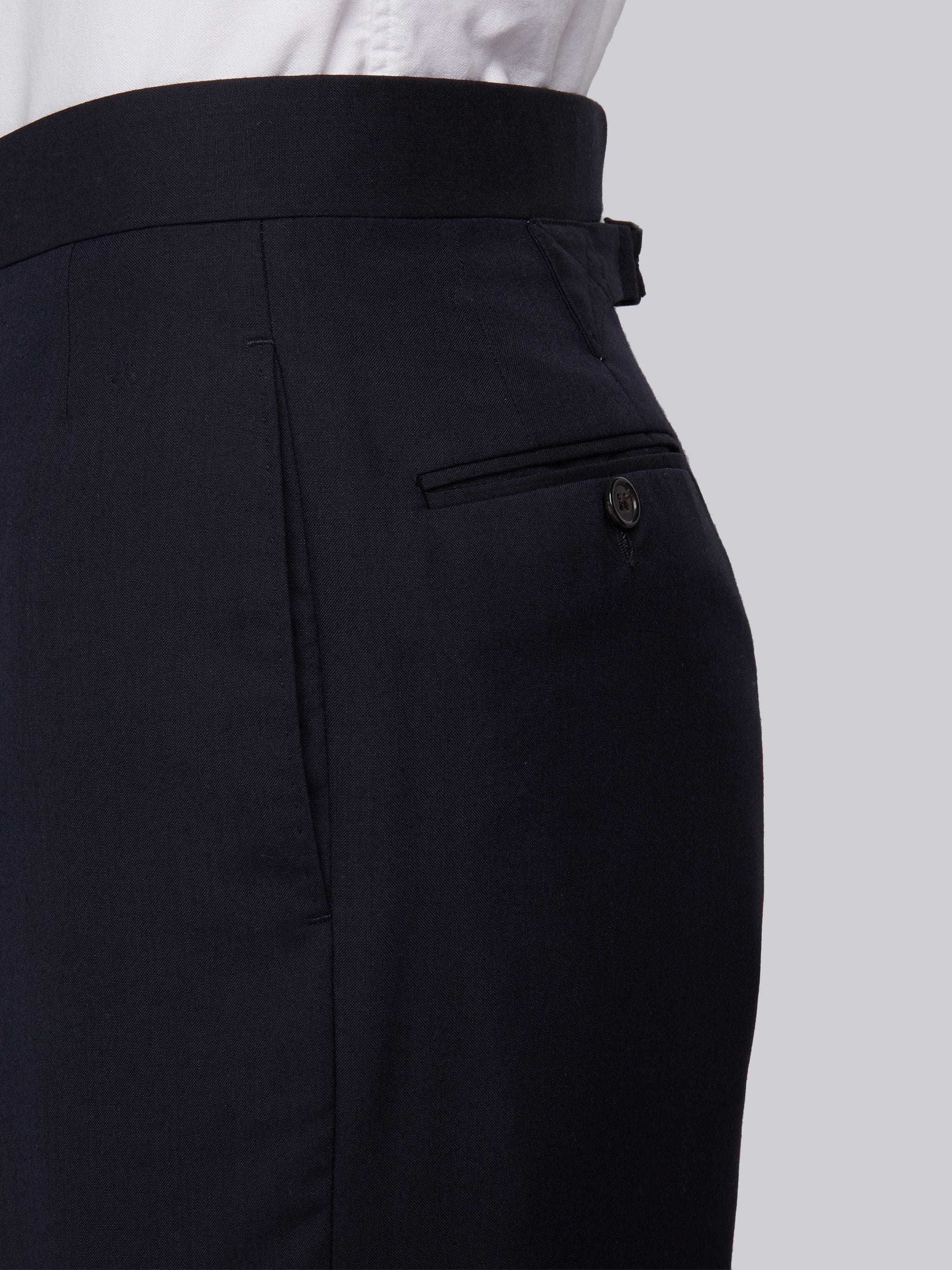 Navy Super 120's Plain Weave Wool Classic Suit - 6