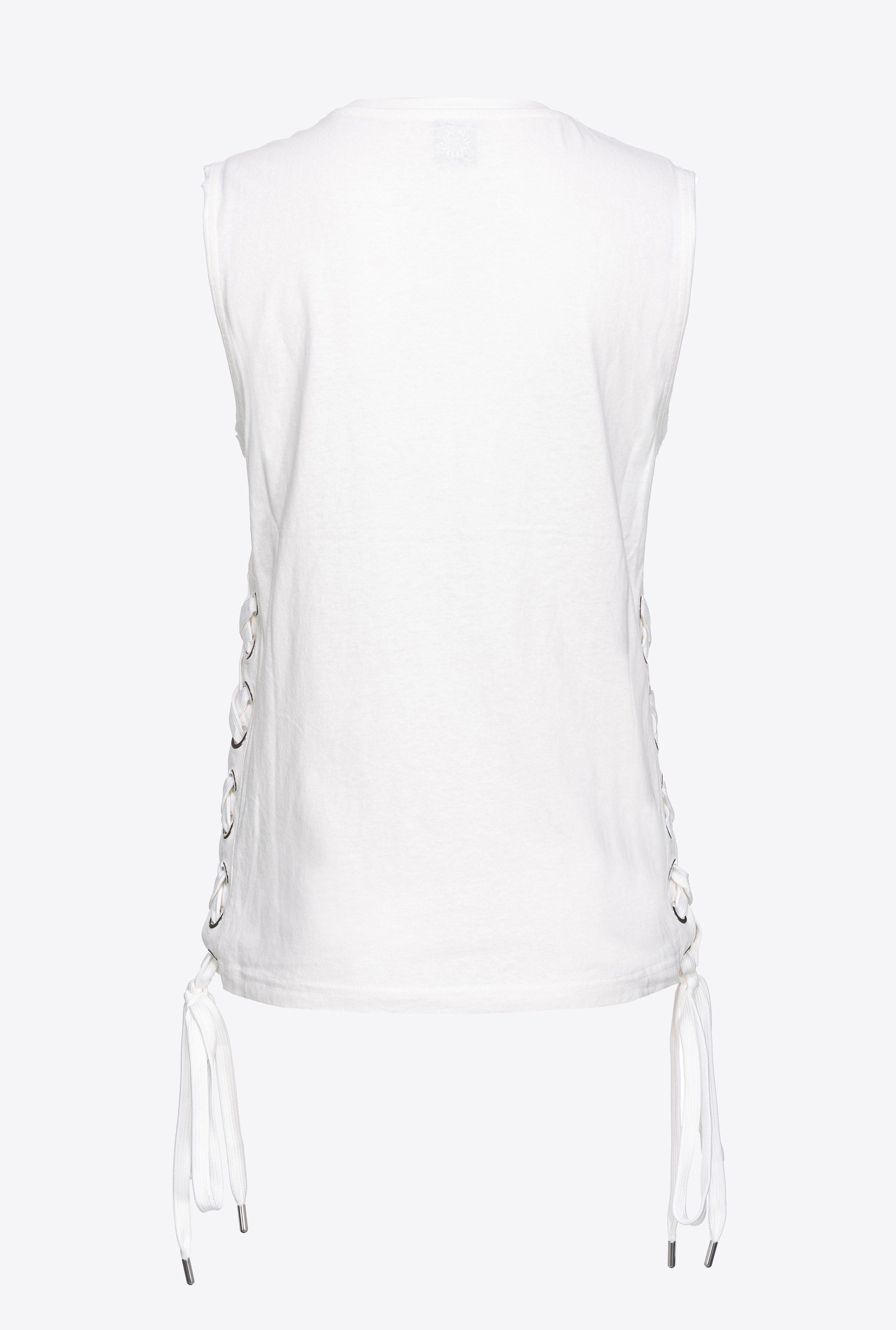 SLEEVELESS T-SHIRT WITH CRISS-CROSSING LACING - 6