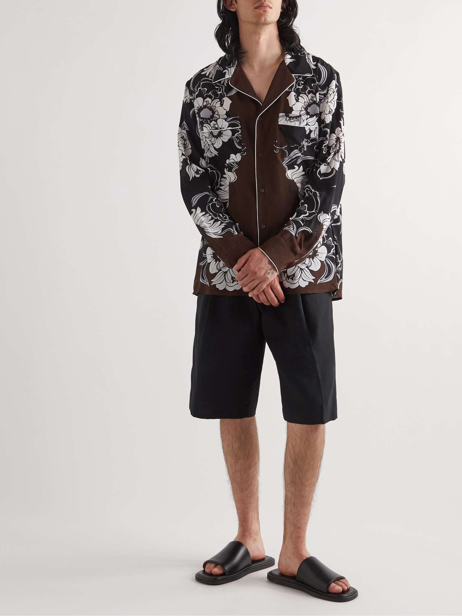 Camp-Collar Printed Silk Crepe de Chine Shirt - 2