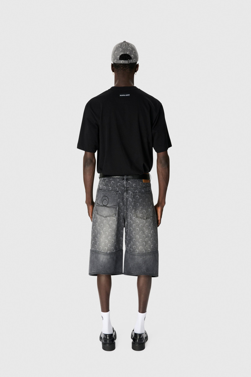 Moon Laser Grey Wash Denim Shorts 3