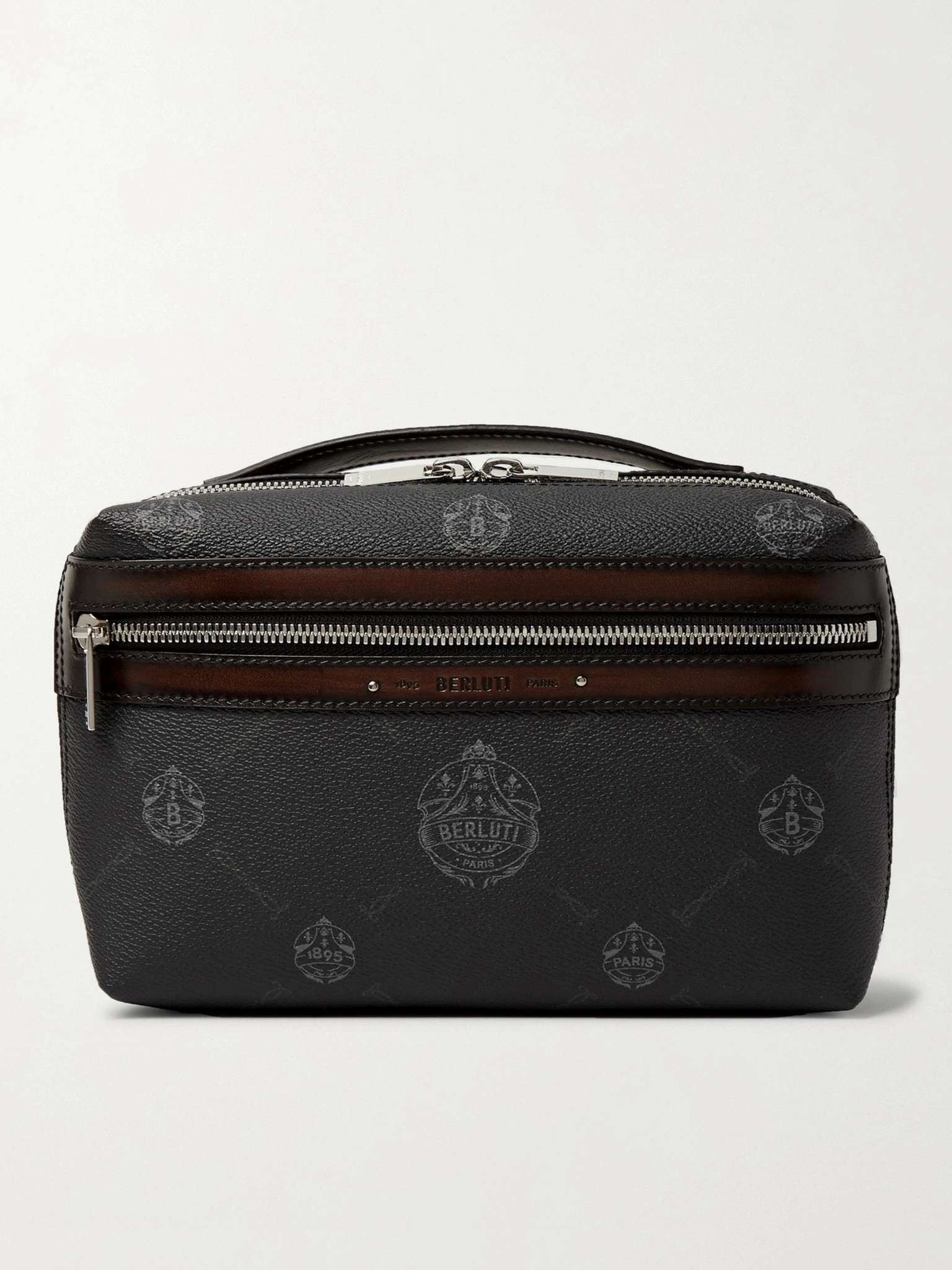 Logo-Print Virée Canvas and Leather Wash Bag - 1