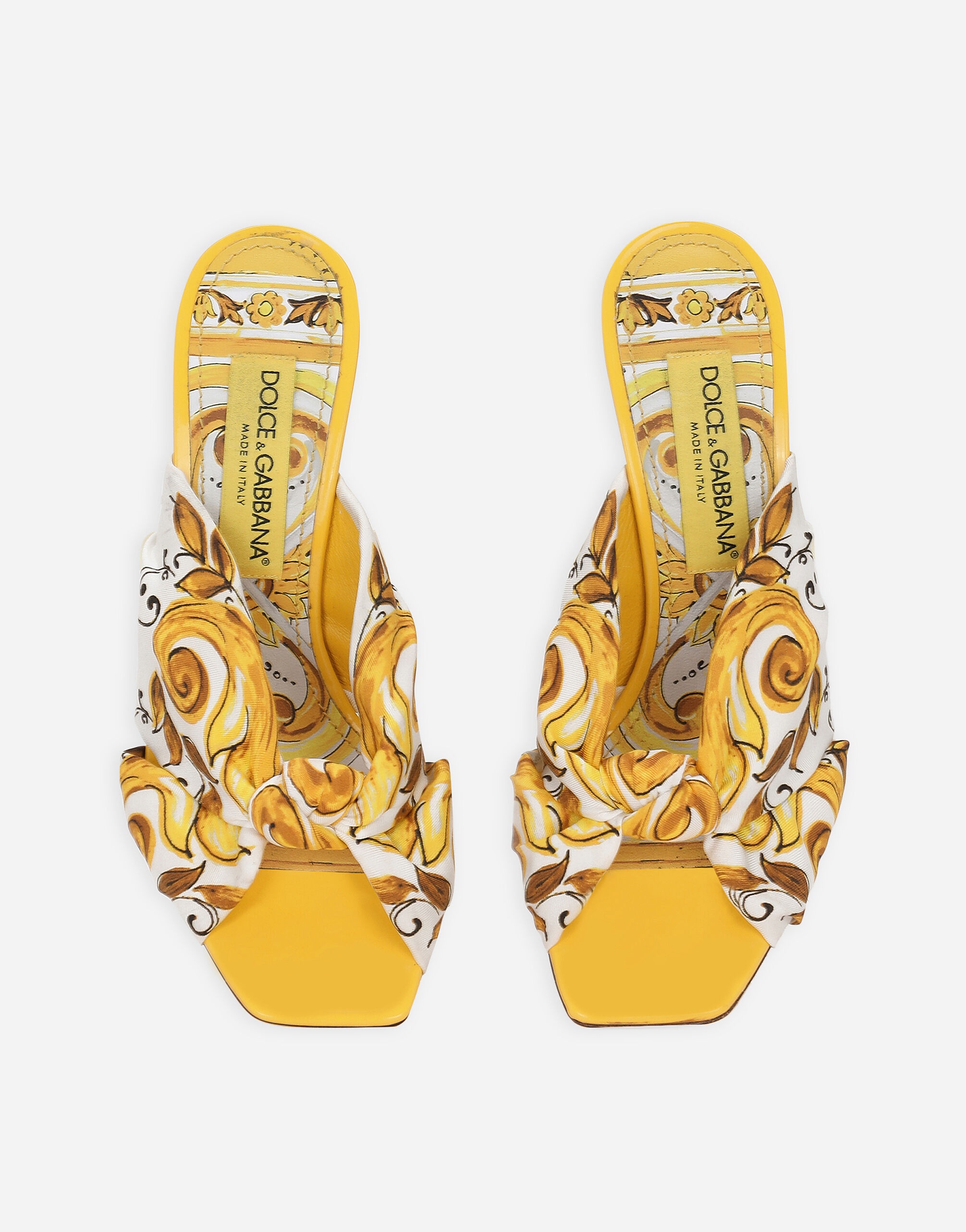 Printed silk twill DG Pop sandals - 4