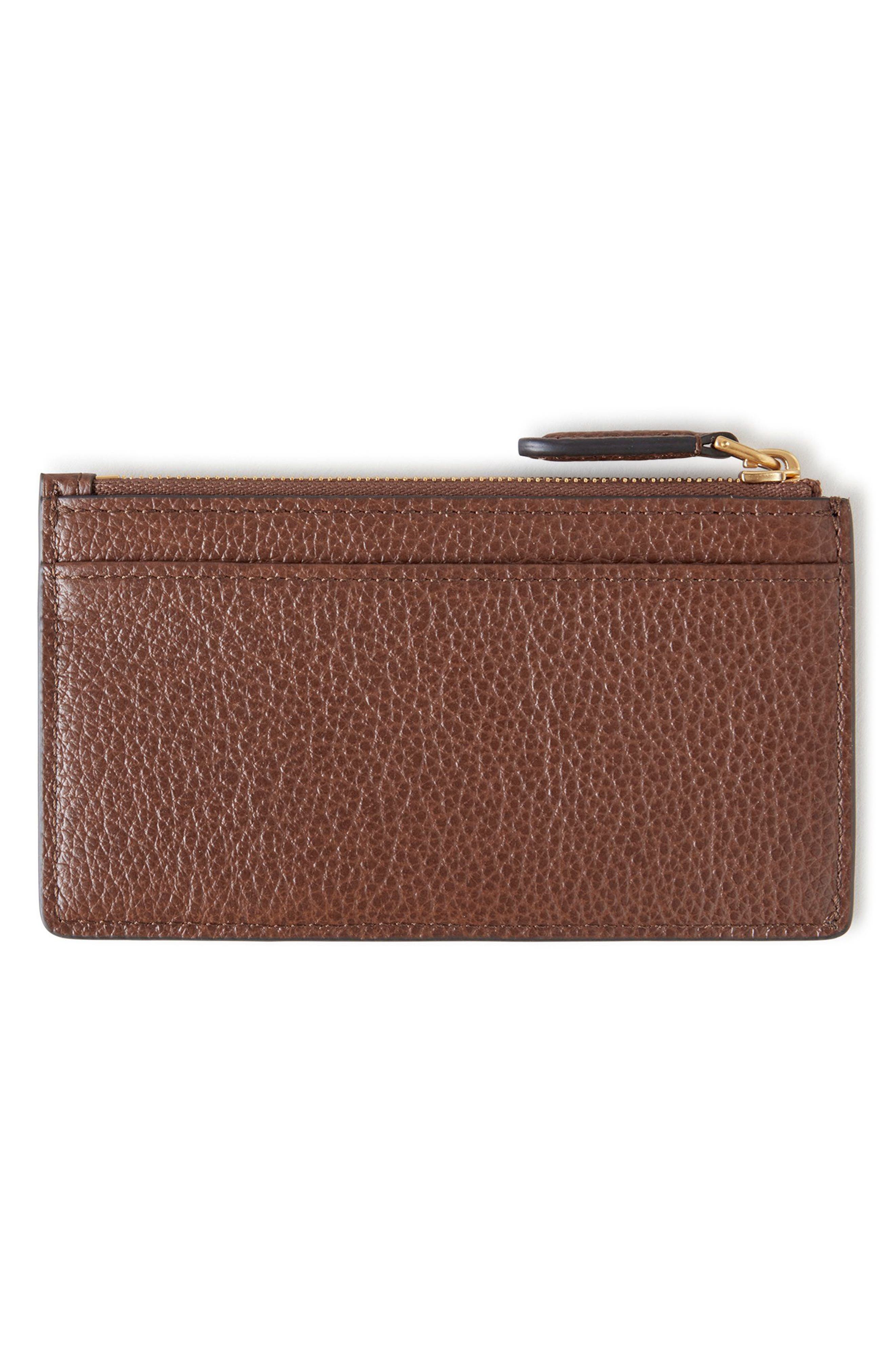 Mulberry Continental Zip Leather Card Holder in Oak at Nordstrom - 3