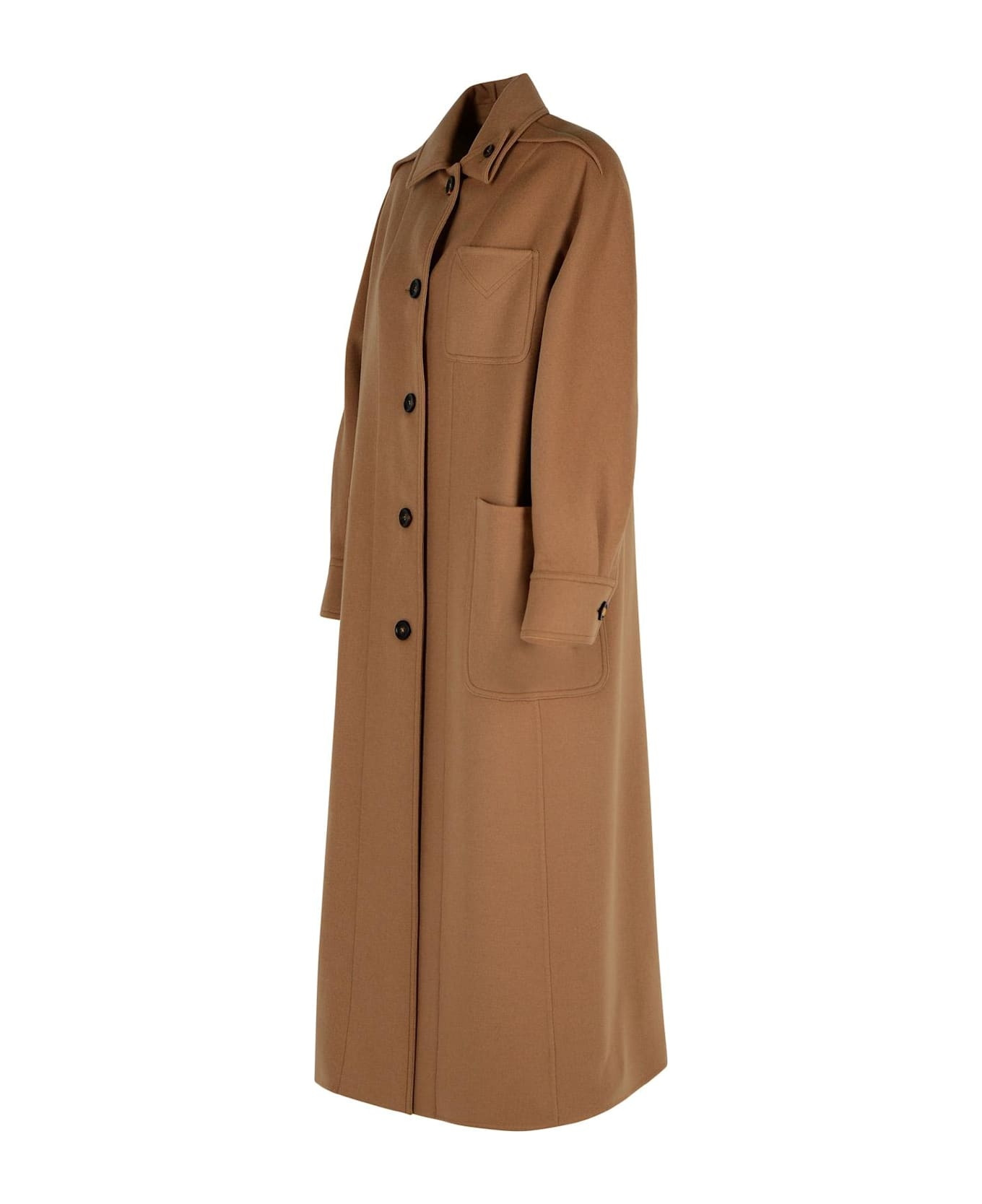 'aldo' Brown Virgin Wool Coat - 2