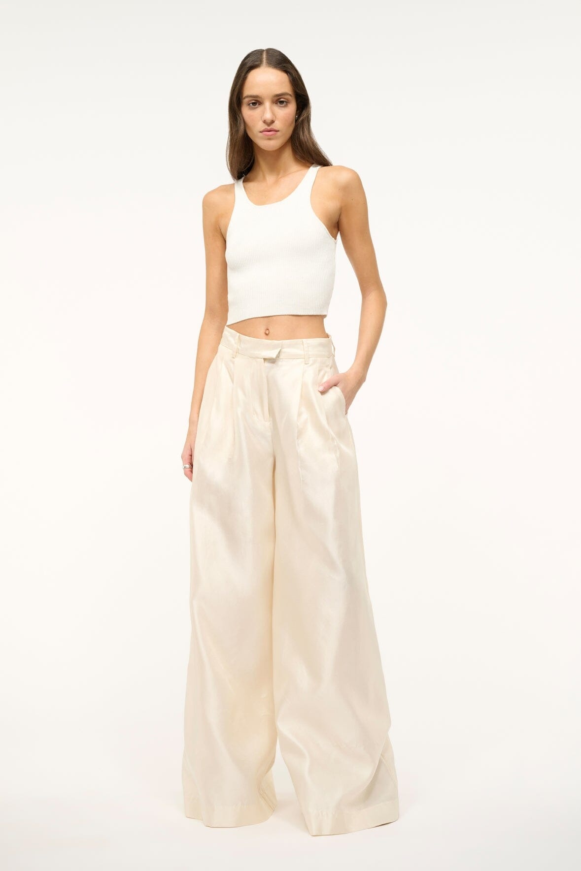 STAUD SASHA PANT IVORY - 2