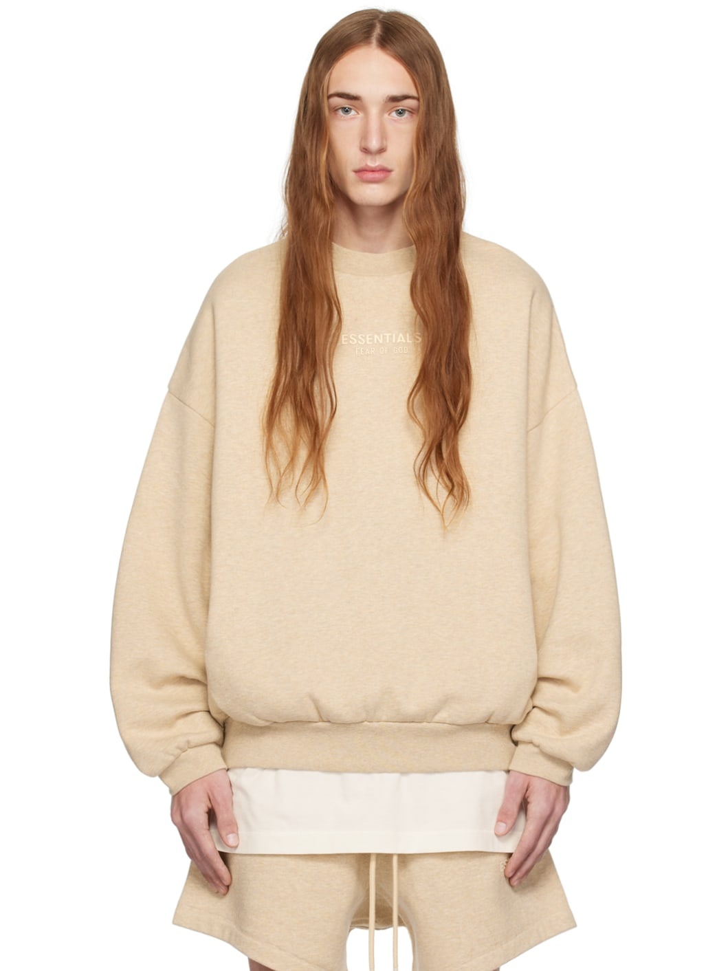 Beige Crewneck Sweatshirt - 1