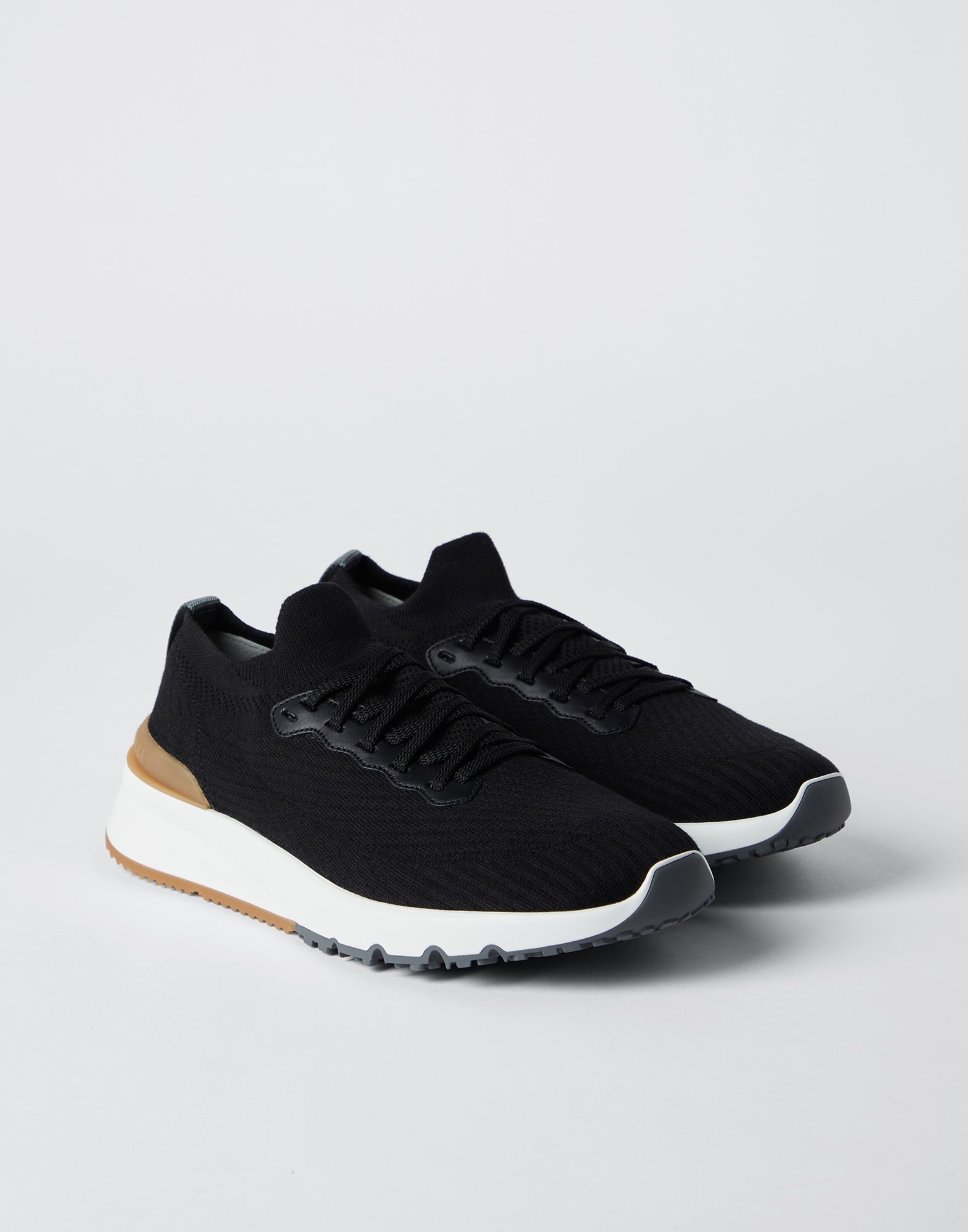 DEPART SLIP-ON SNEAKER IN BLACK KNIT AND CALFSKIN main image 1