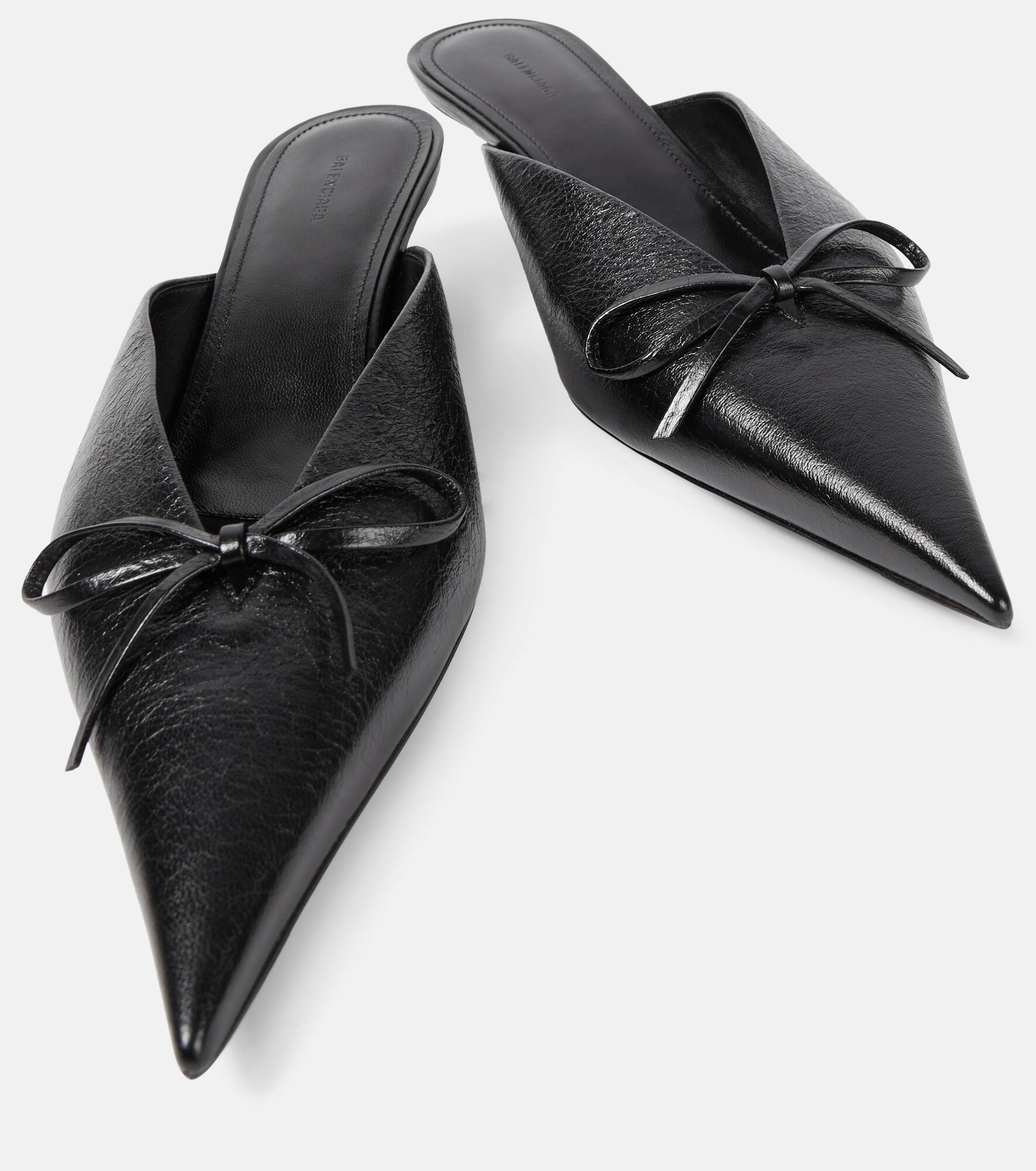 Knife Bow leather mules - 5