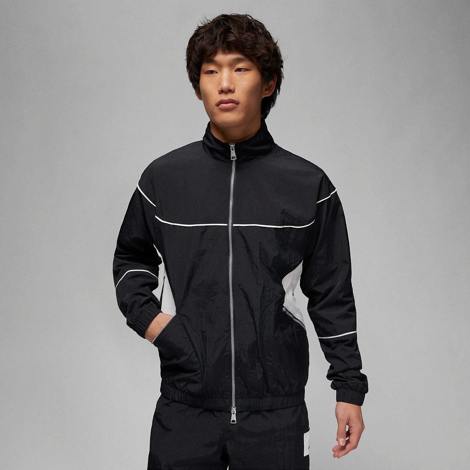 Air Jordan Essential Statement Warm Up Jacket 'Black Grey' DV7625-010 - 3