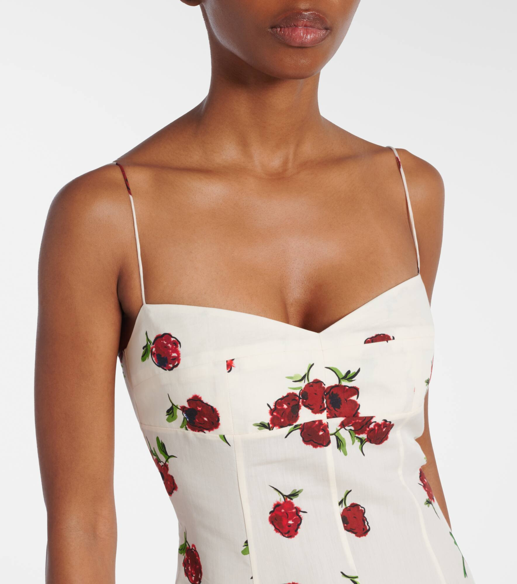 Isabella printed silk and cotton midi dress - 4