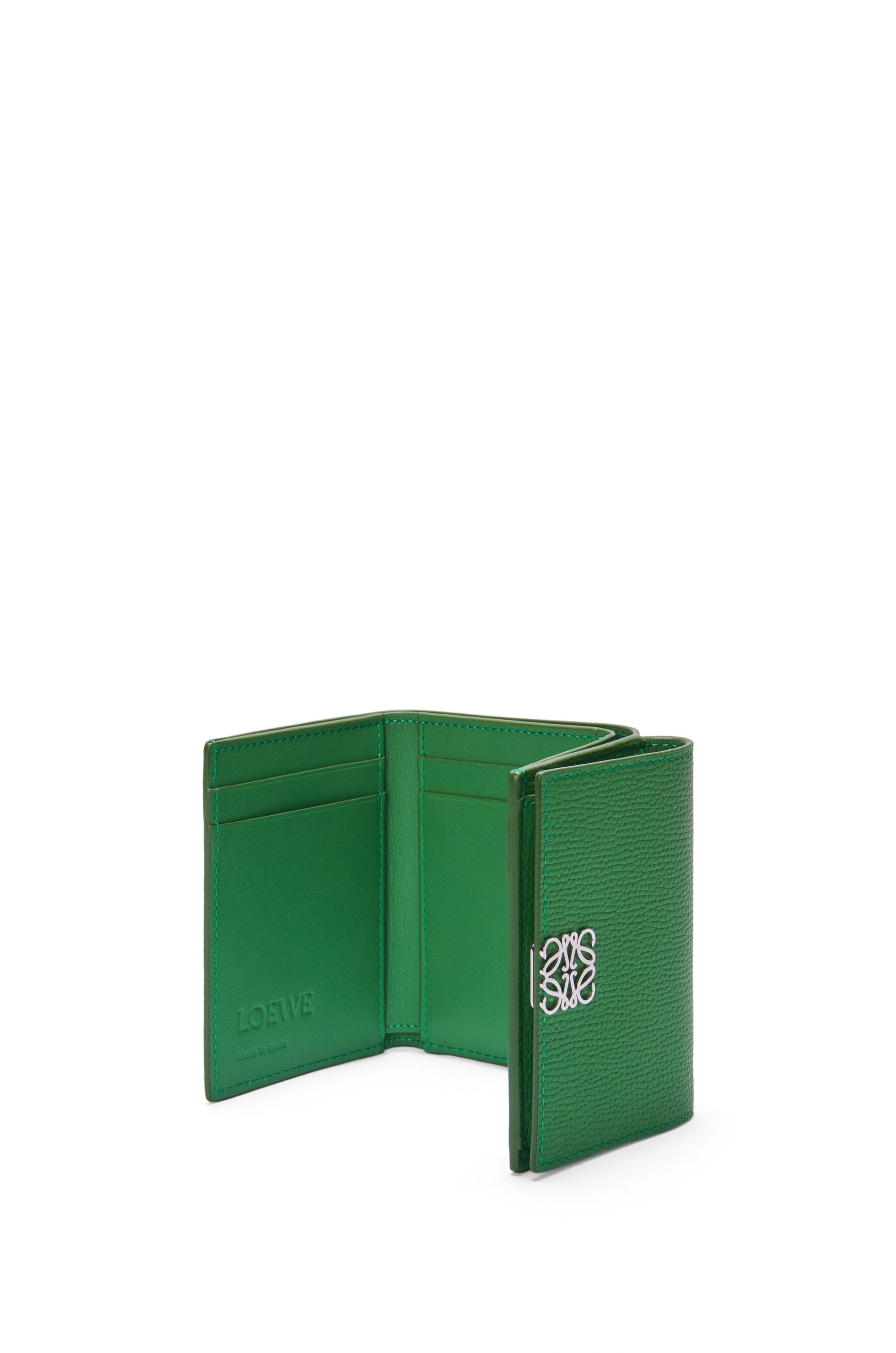 Anagram trifold wallet in pebble grained calfskin - 4