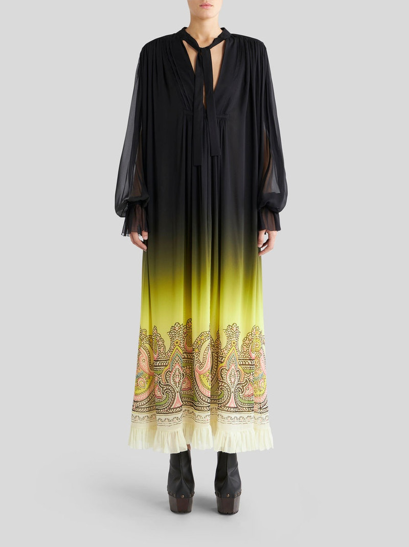COLOUR SHADED LONG GEORGETTE DRESS 2