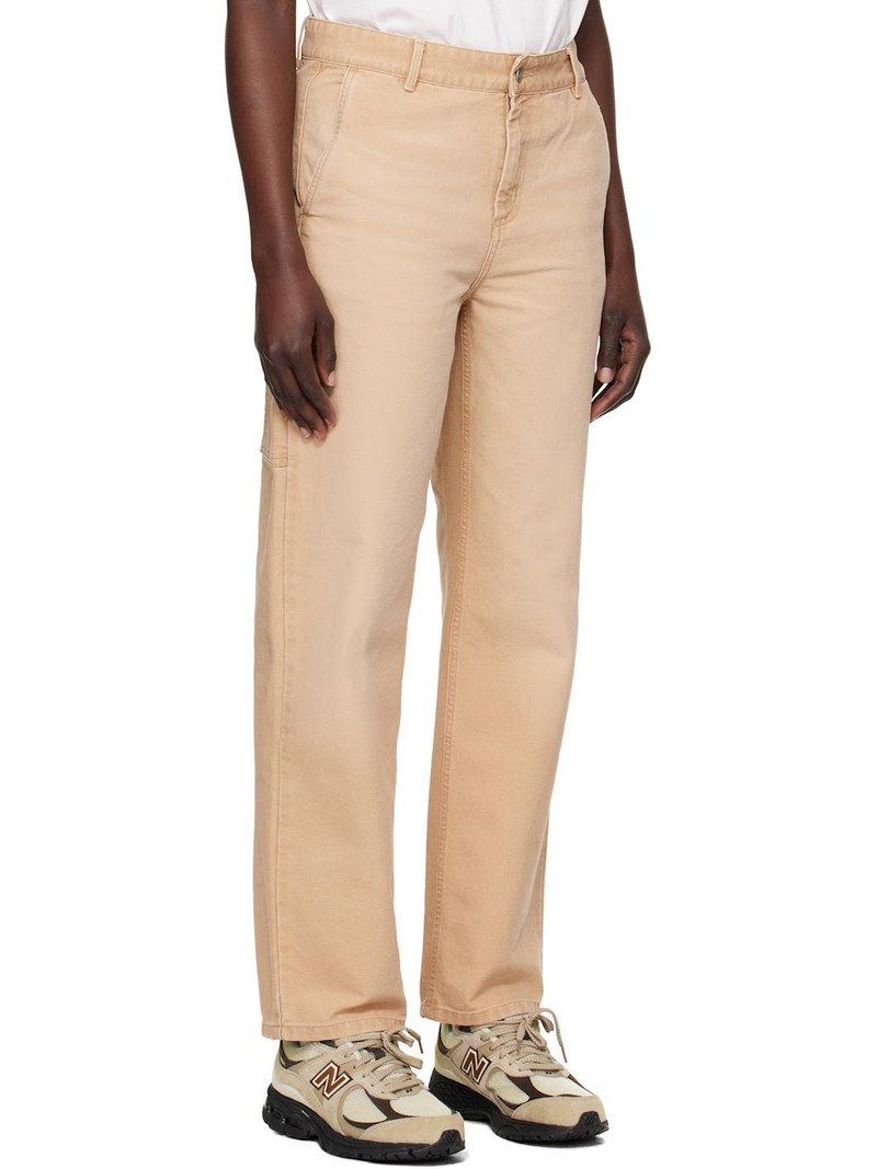 Beige Pierce Straight Trousers 2