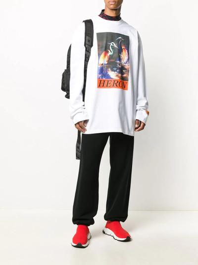 Heron Preston long sleeve heron print jumper outlook