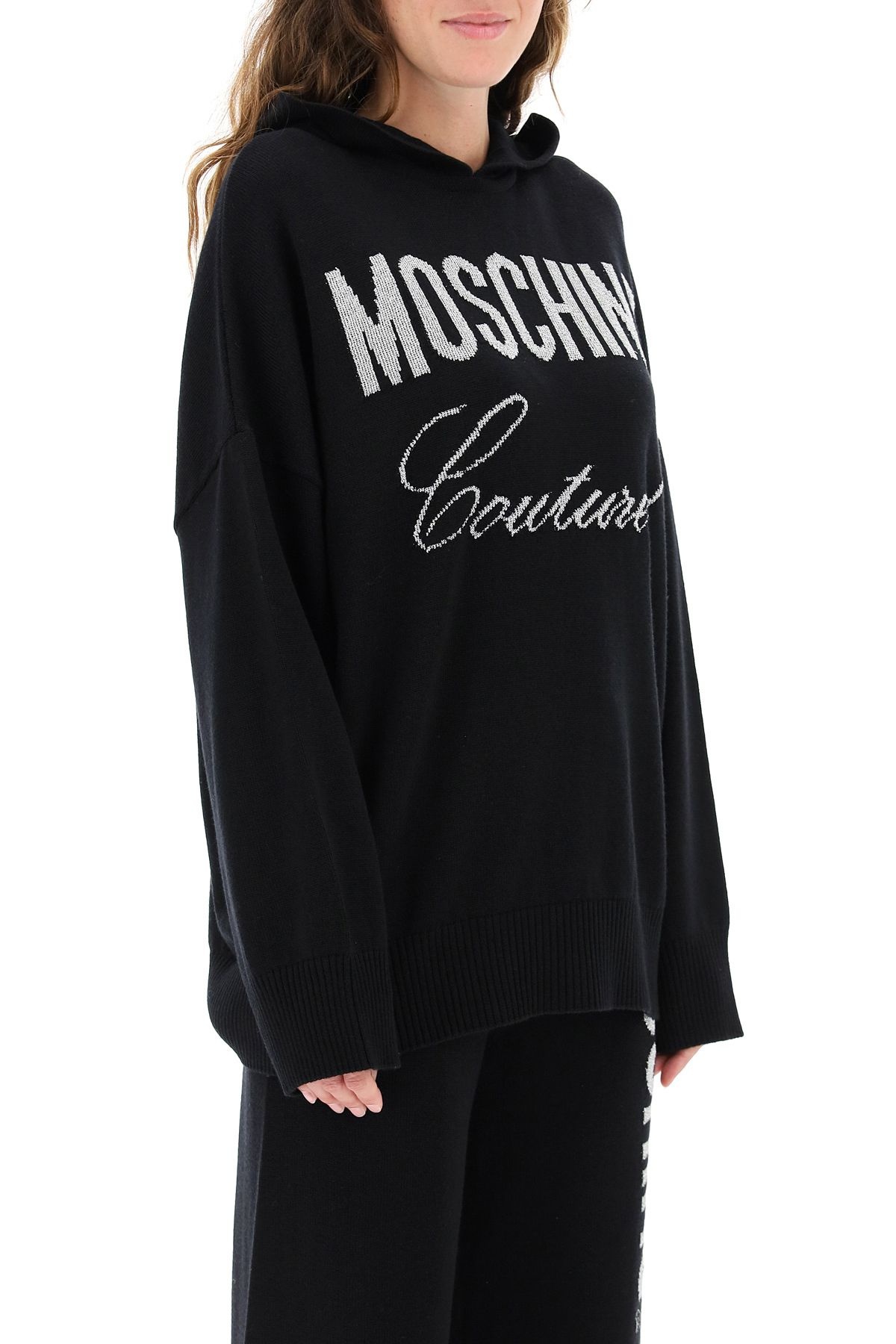 MOSCHINO COUTURE LUREX HOODED SWEATER - 3