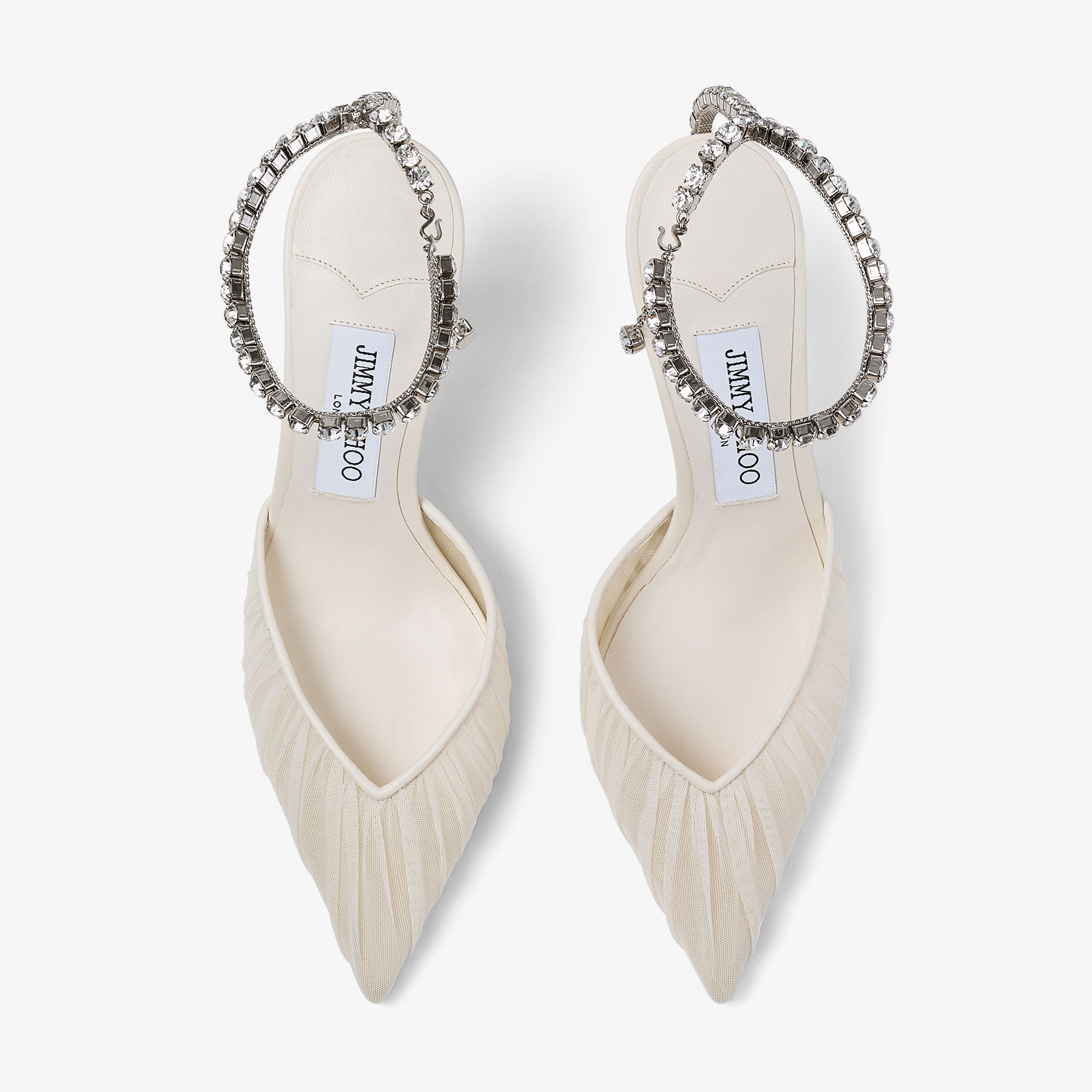 Saeda 100
Ivory Tulle Crystal Pumps - 5