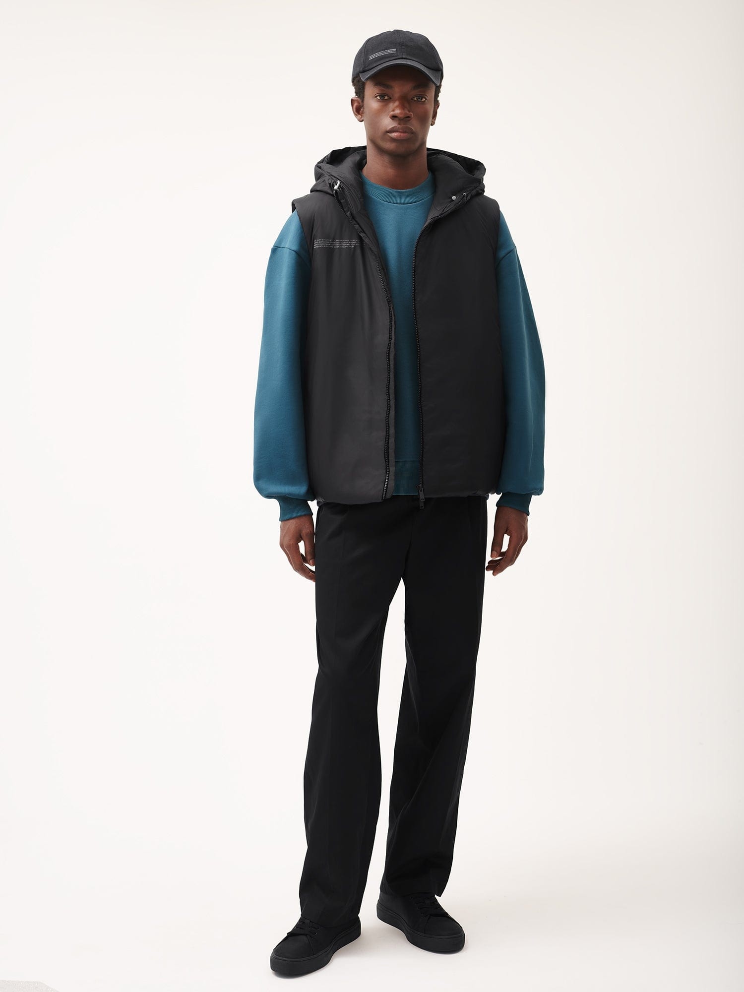 Mens Flower-Warmth Padded Gilet - Black - 4