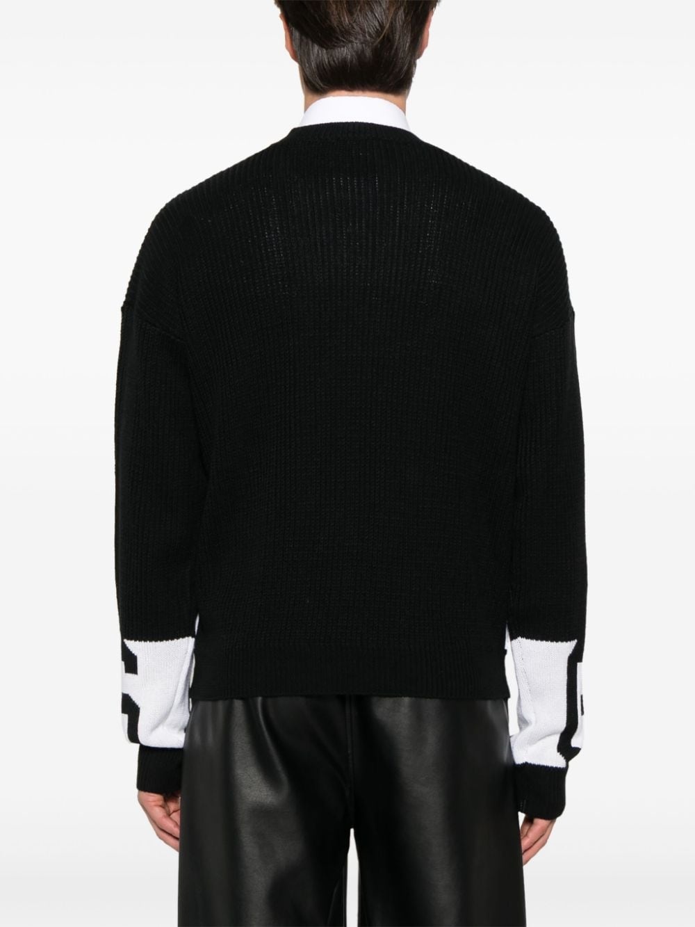 intarsia-logo sweater - 4