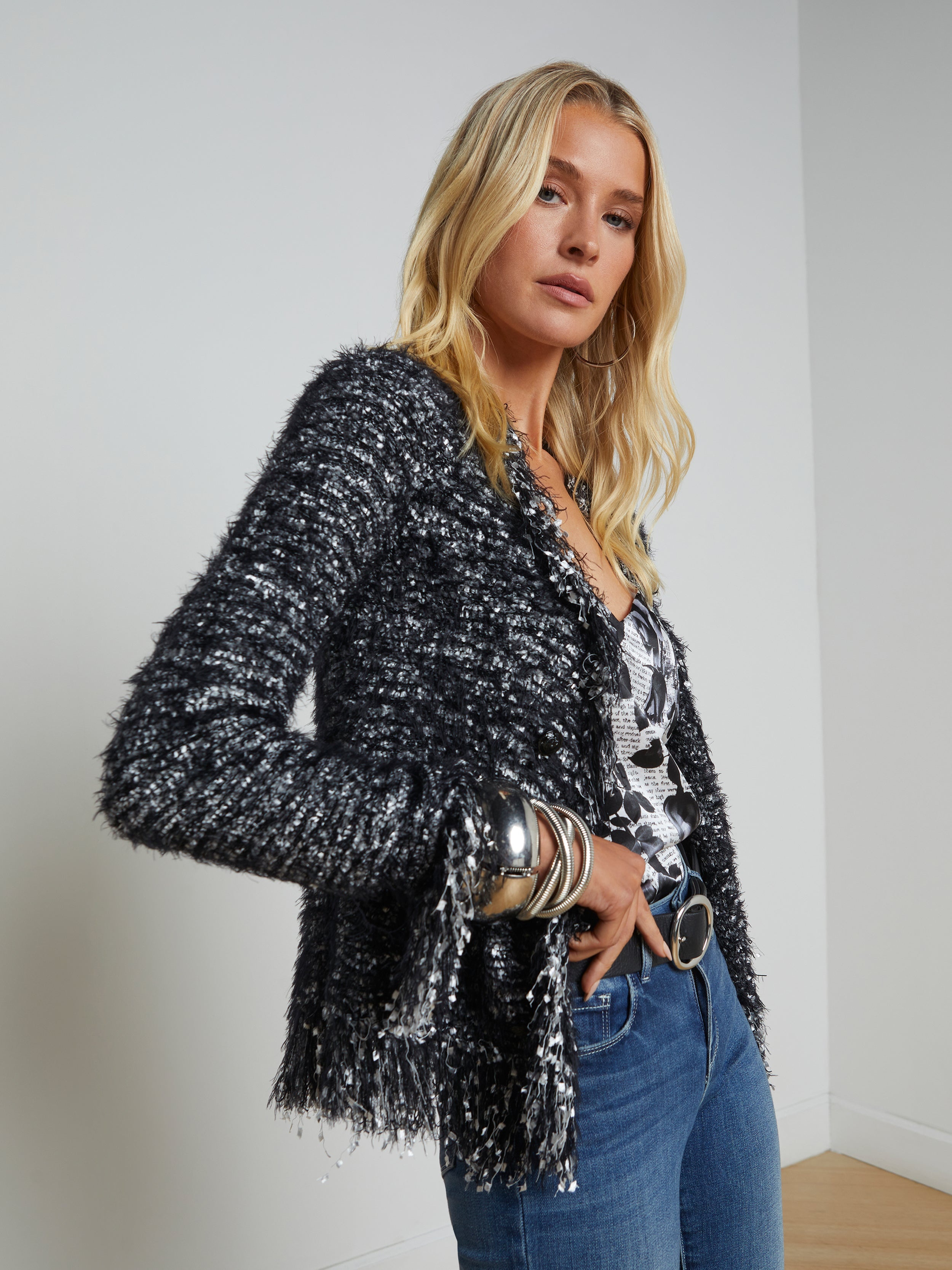 Azure Fringe Cardigan Blazer - 4