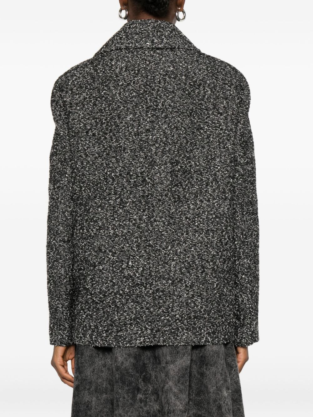 double-breasted speckled coat - 4