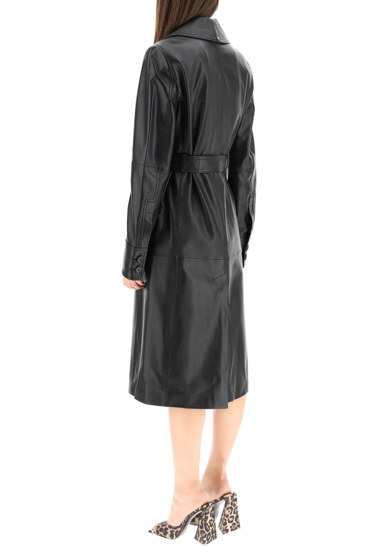 LEATHER TRENCH COAT - 4