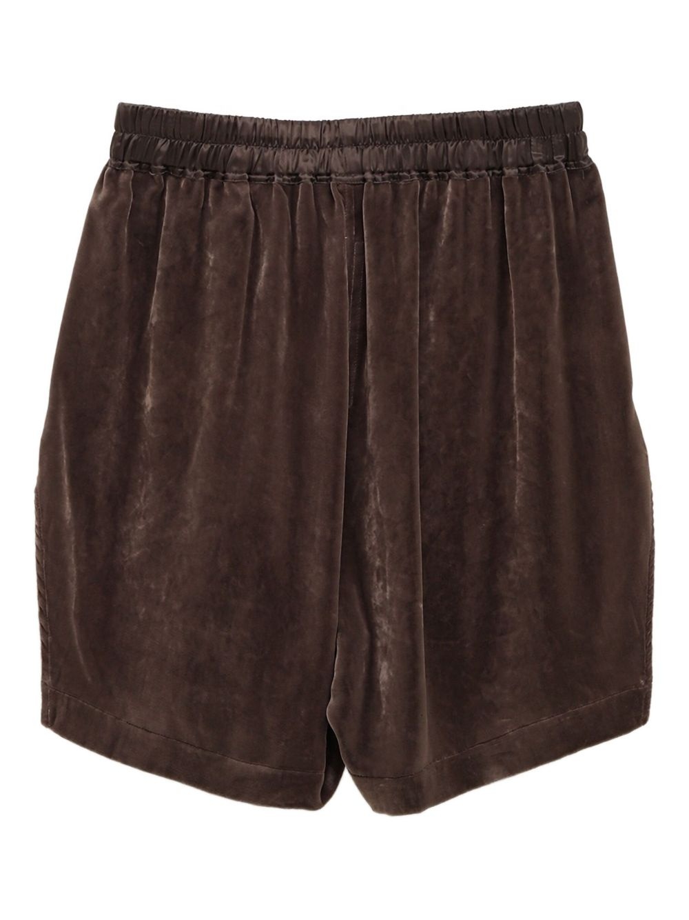 velvet side-split shorts - 2