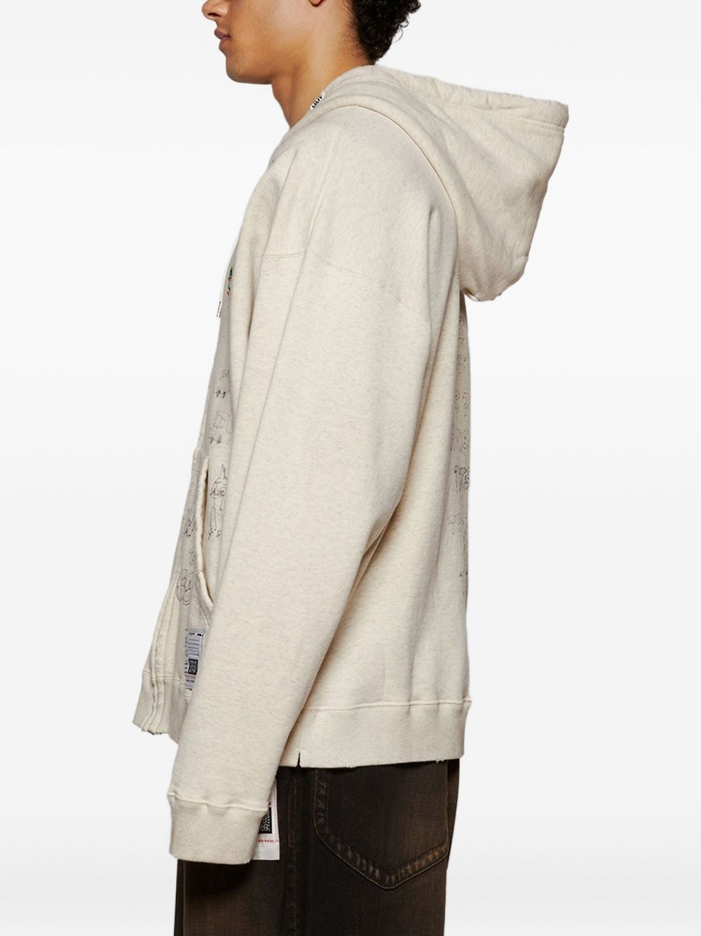 distressed zip-up hoodie - 4